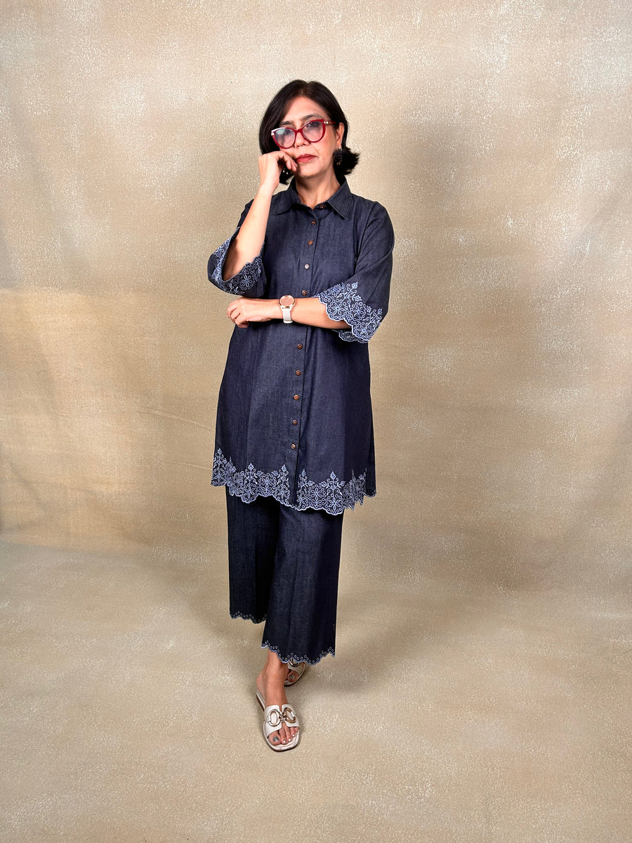 Dual-Tone Denim Co-Ord Set main image 1