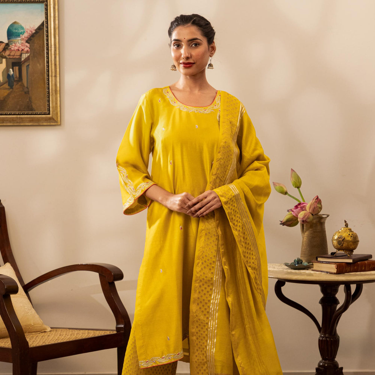 Sunheri Haldi Kurta Set – indiecottonroute