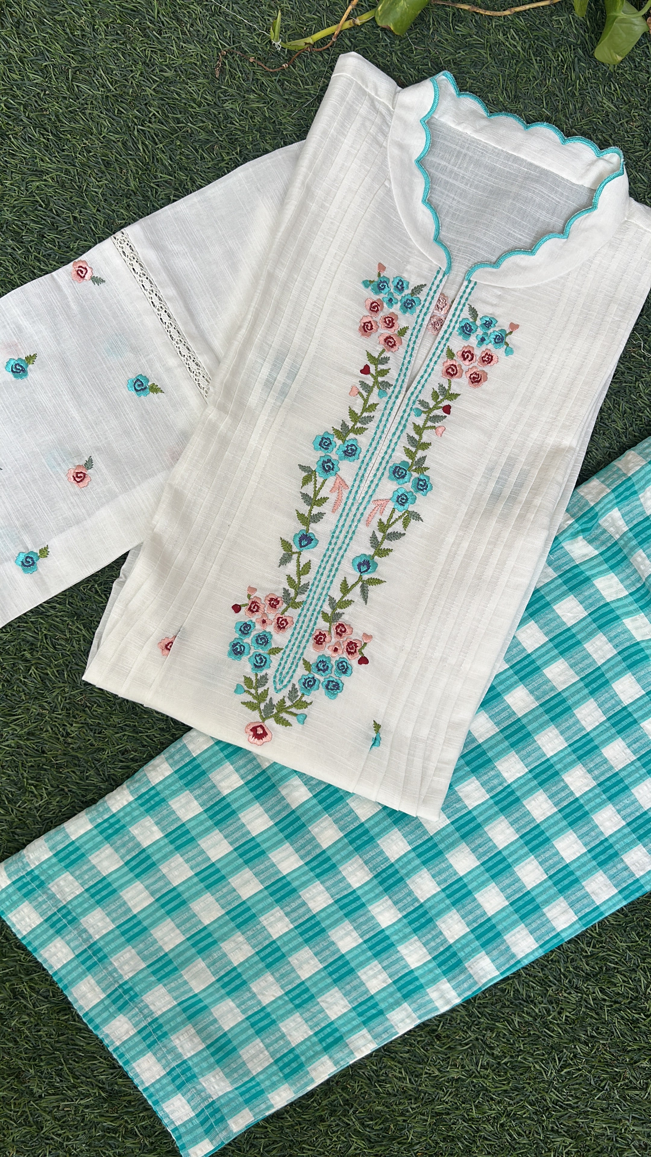 Turquoise Petals Co-ord Set