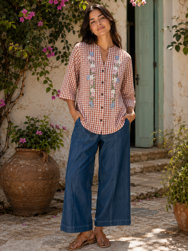 Denim Straight Pants