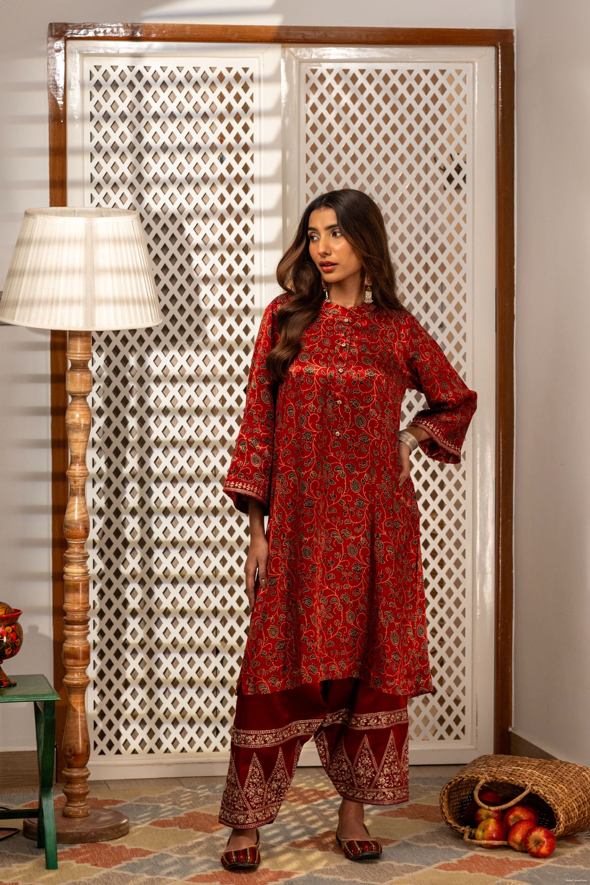 Ruhani Ajrak Kurta Set