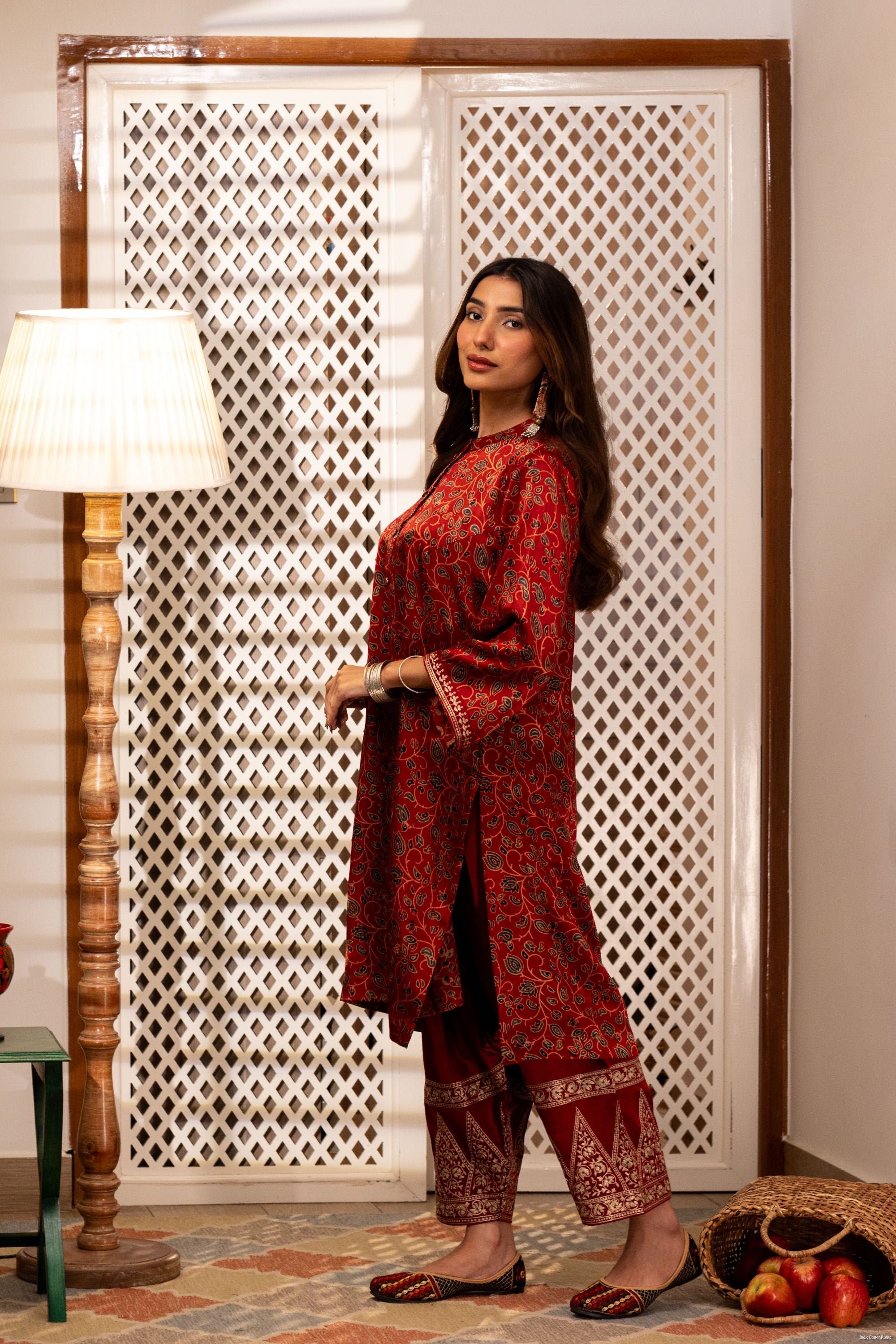 Ruhani Ajrak Kurta Set