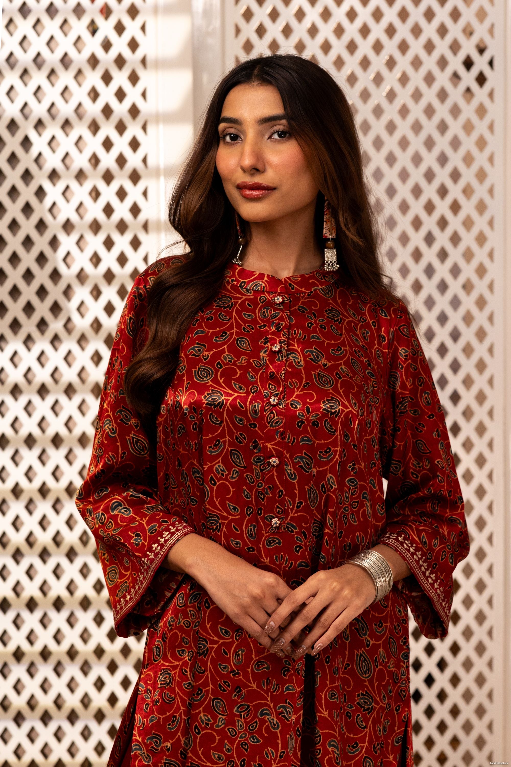 Ruhani Ajrak Kurta Set