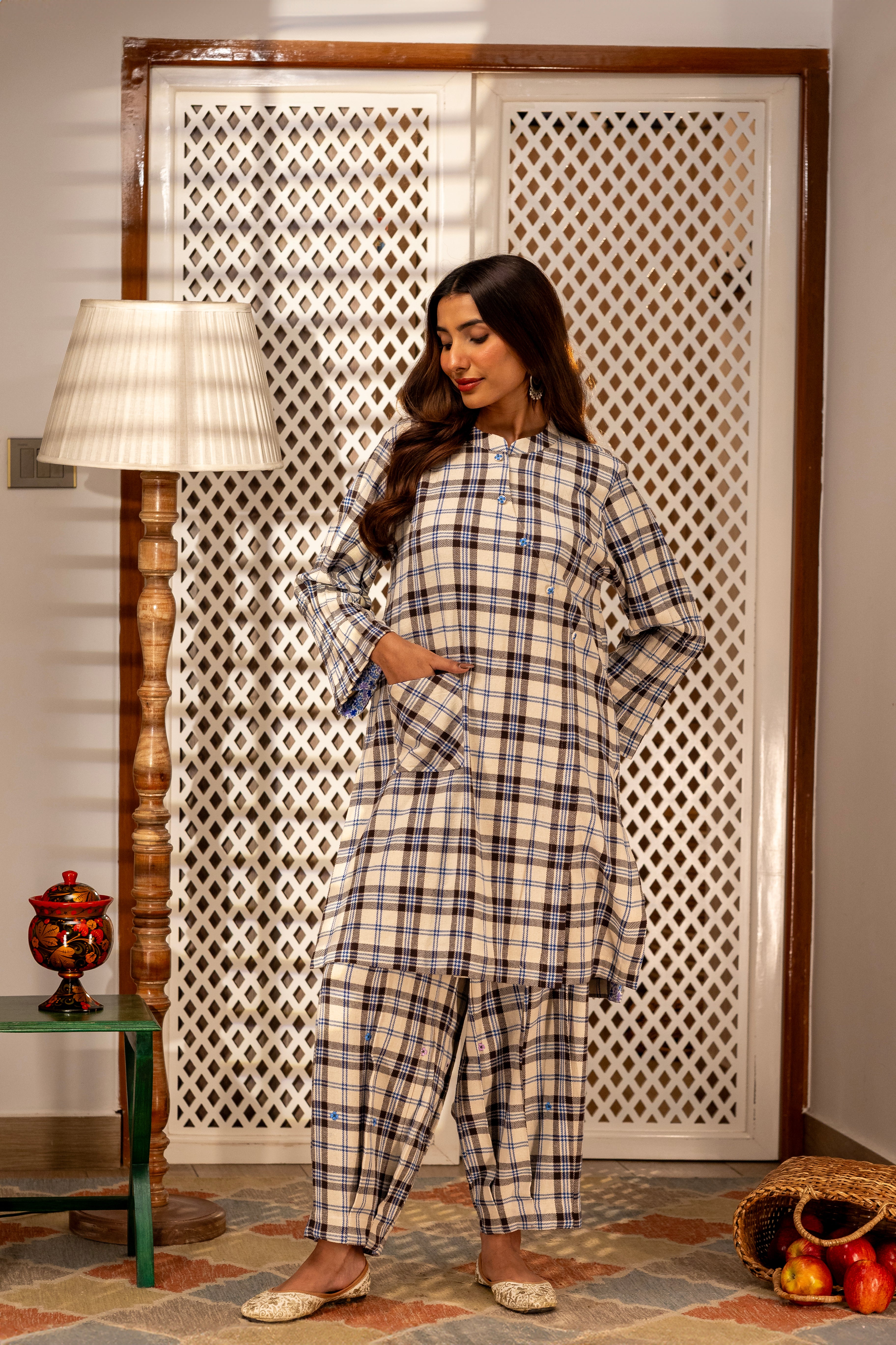Evergrid Kurta Set