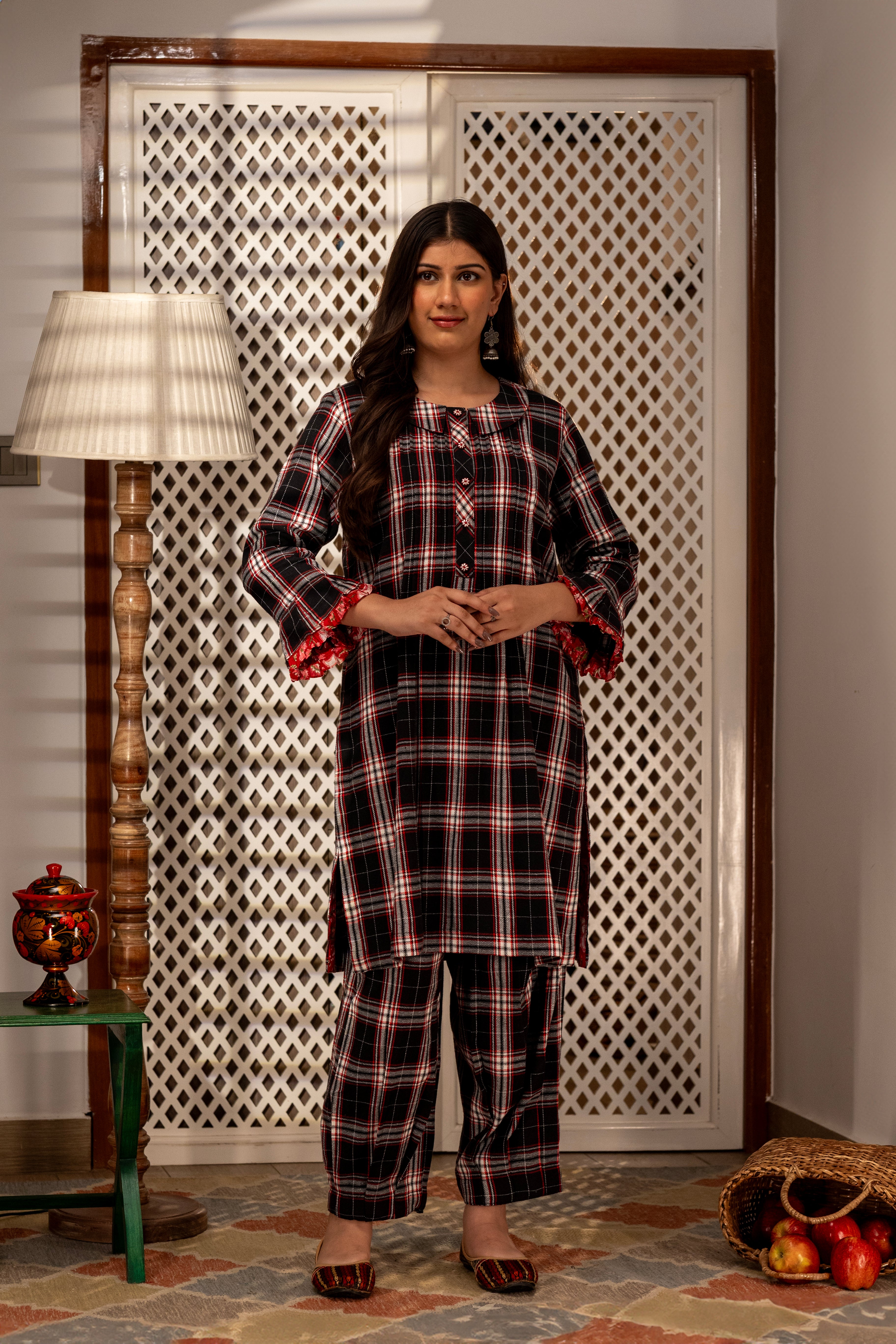 Camellia Checks Kurta Set