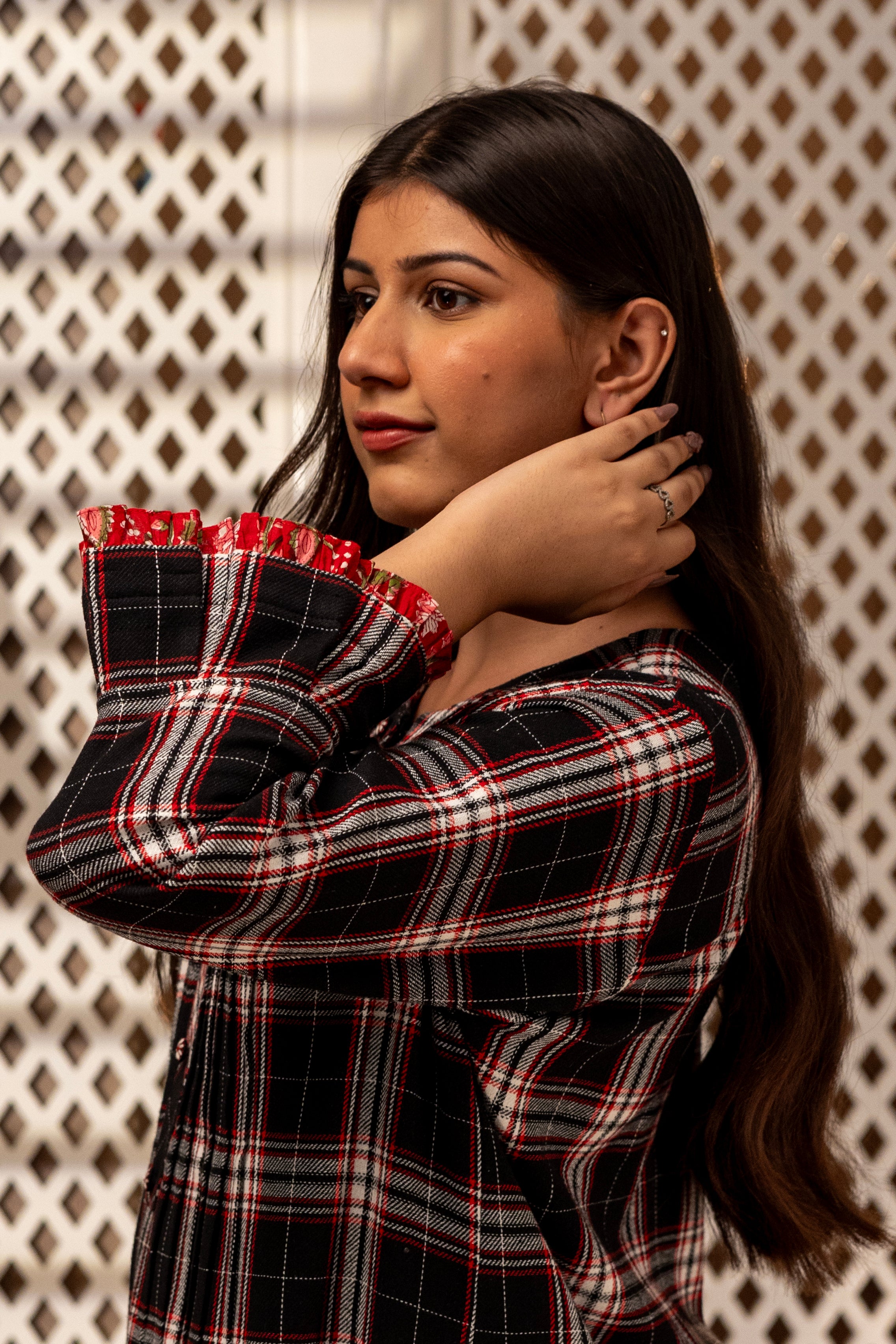 Camellia Checks Kurta Set