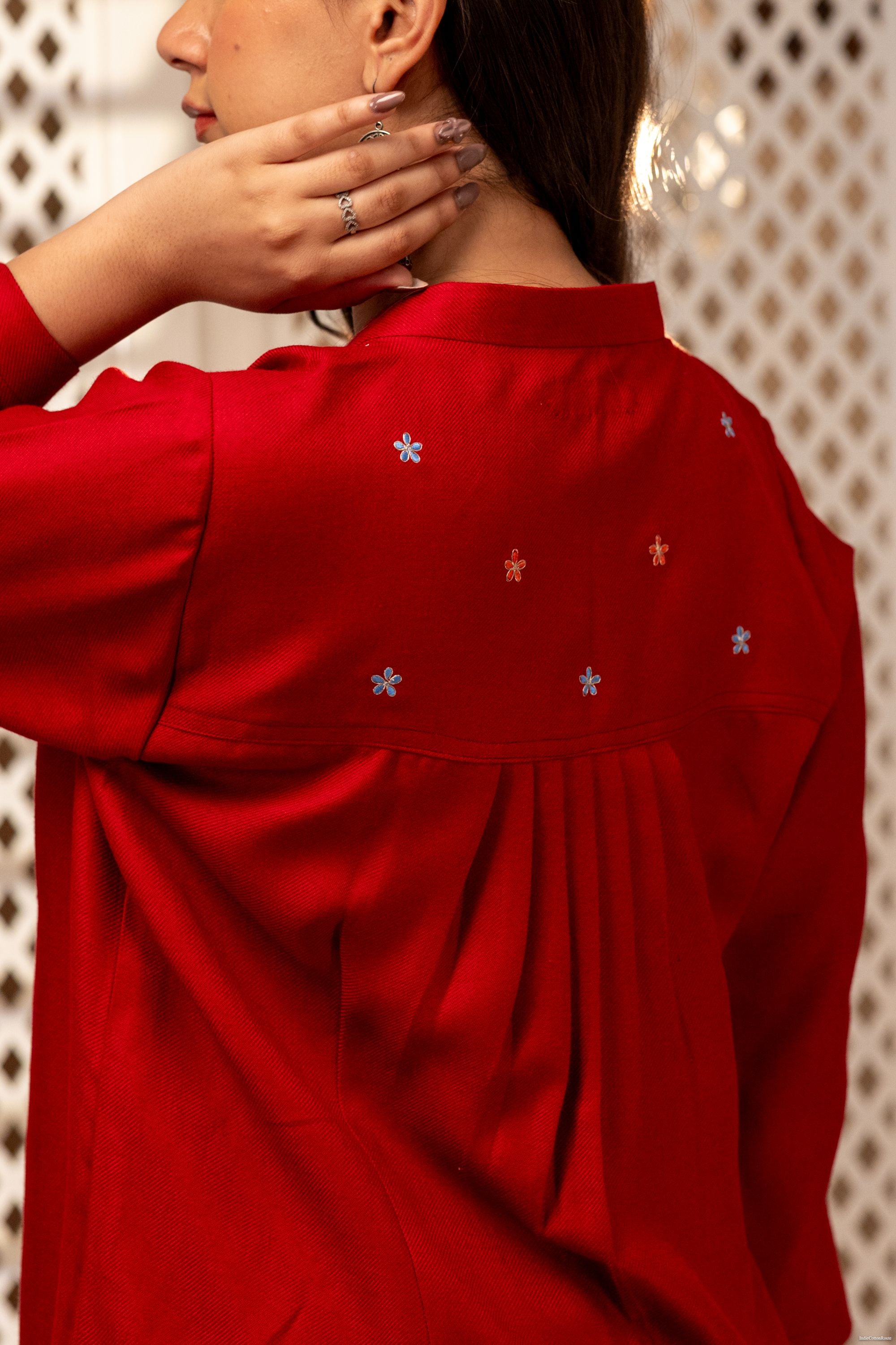 Shikara Red Kurta Set