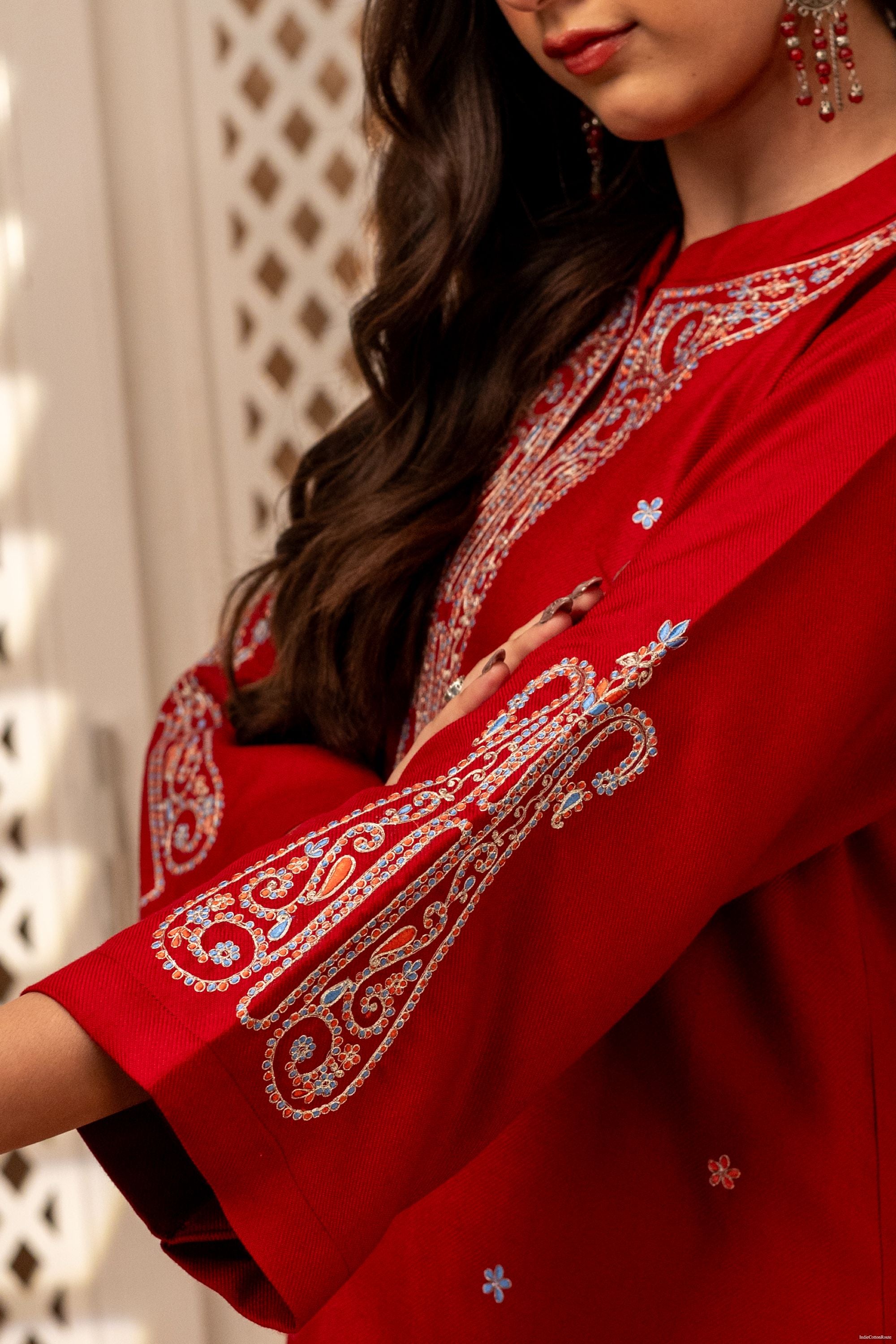 Shikara Red Kurta Set