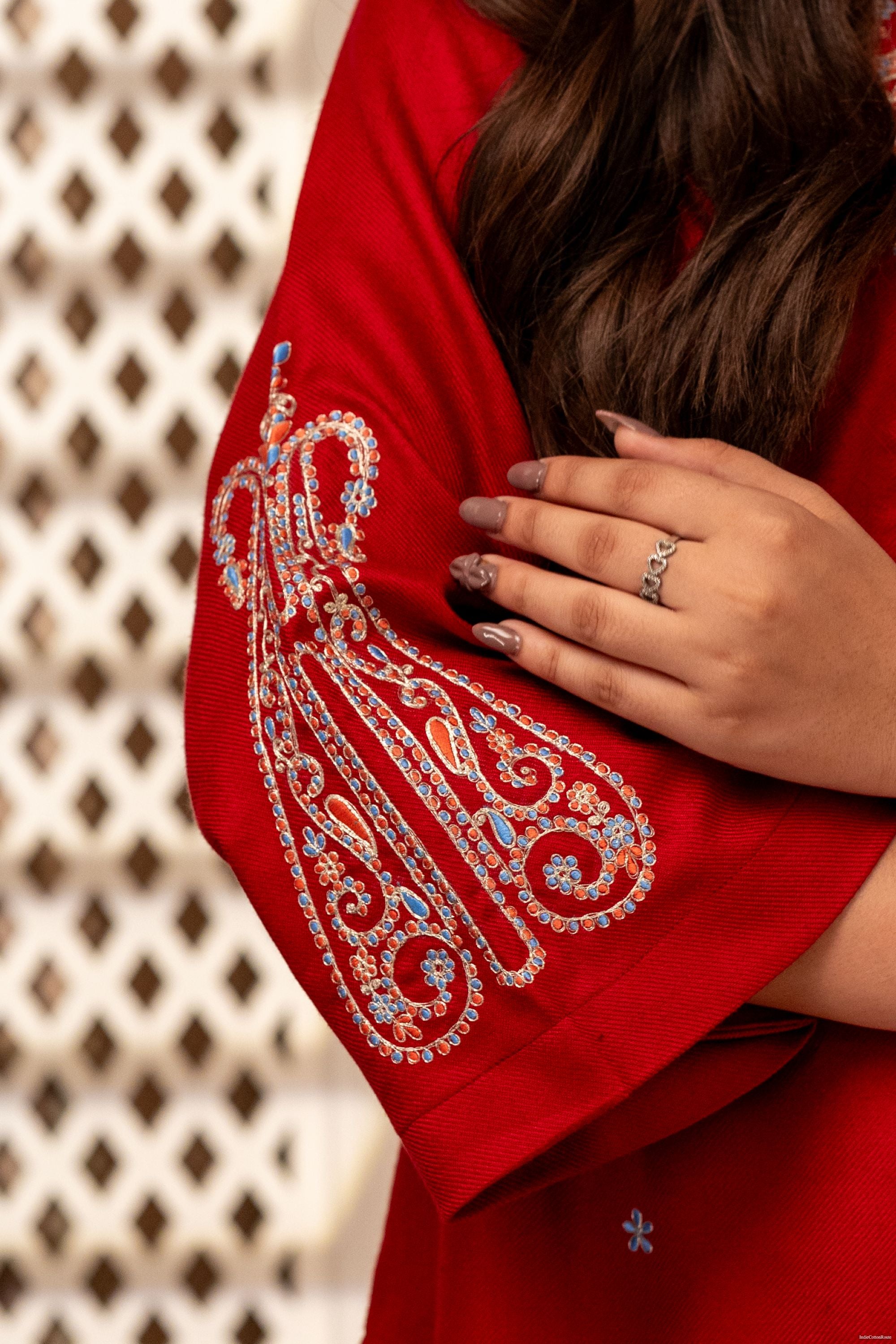 Shikara Red Kurta Set