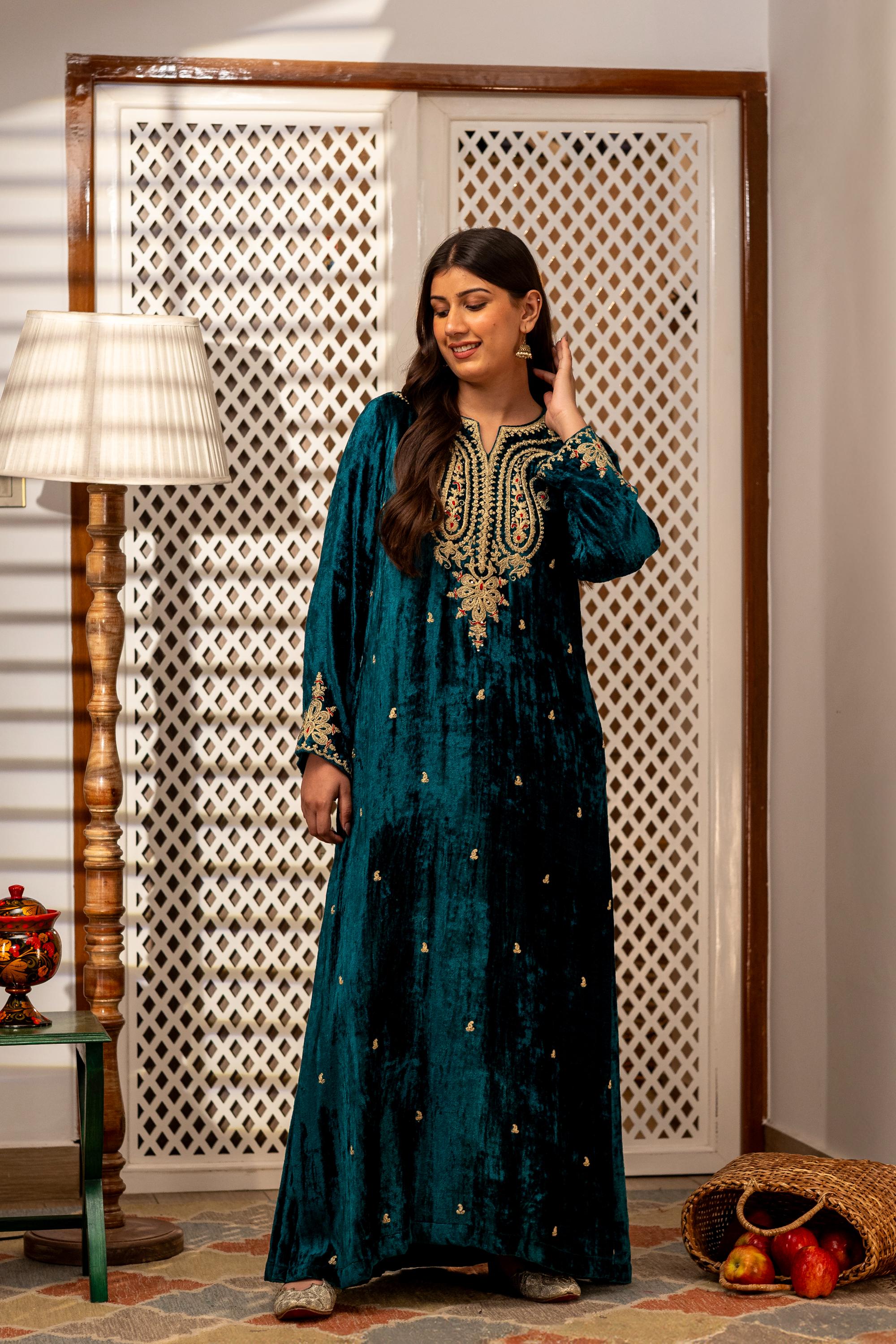 Ocean Kashmiri Kurta Dress