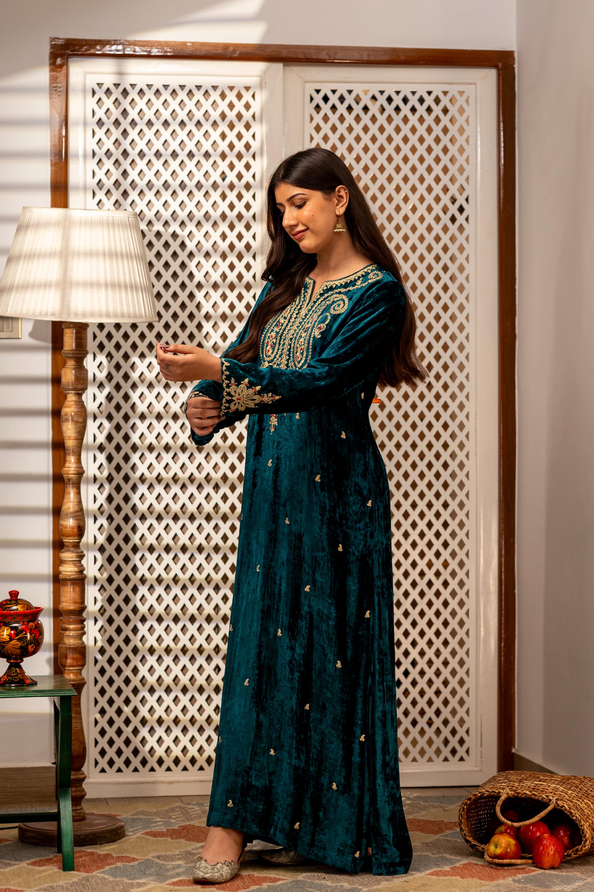Ocean Kashmiri Kurta Dress