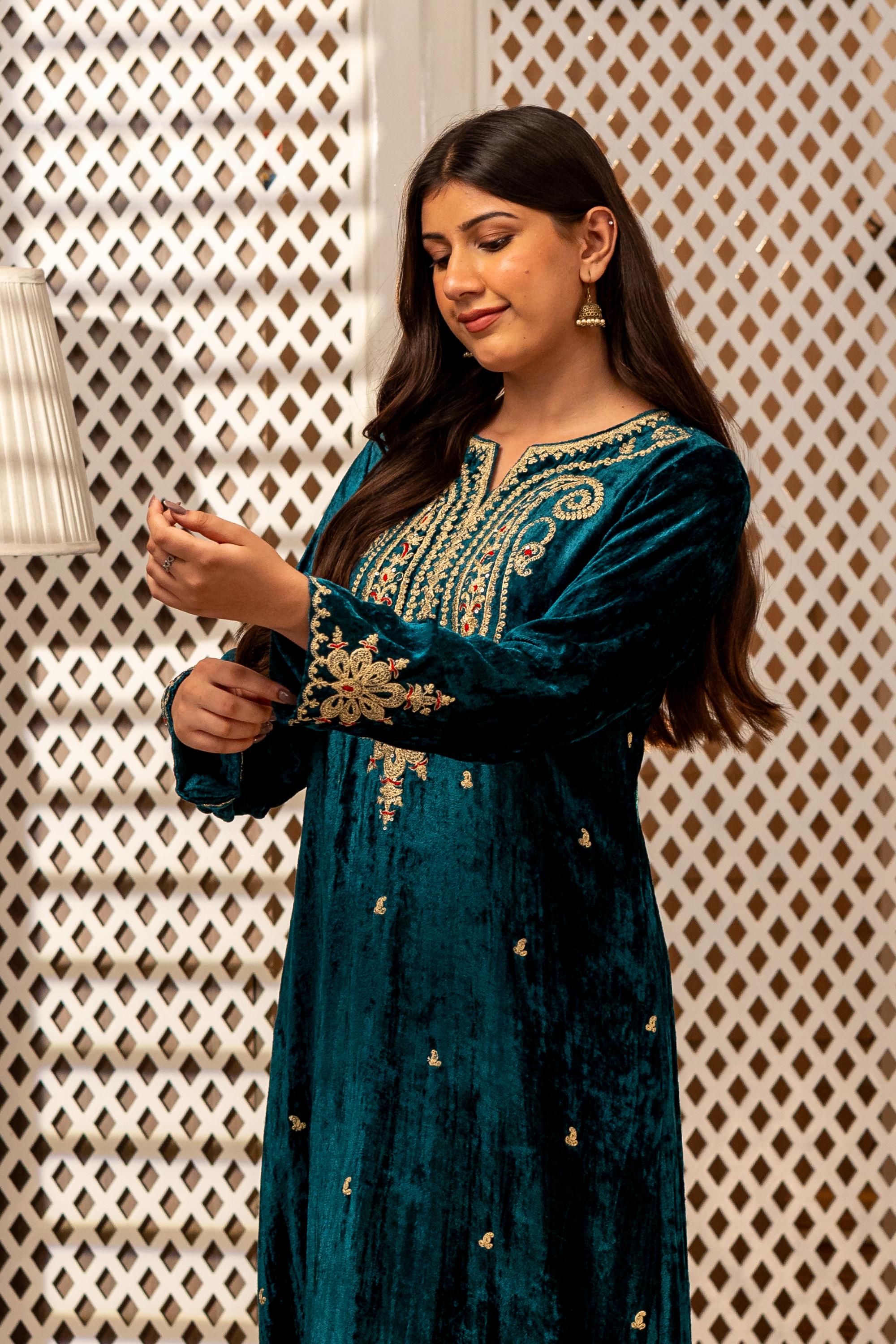 Ocean Kashmiri Kurta Dress