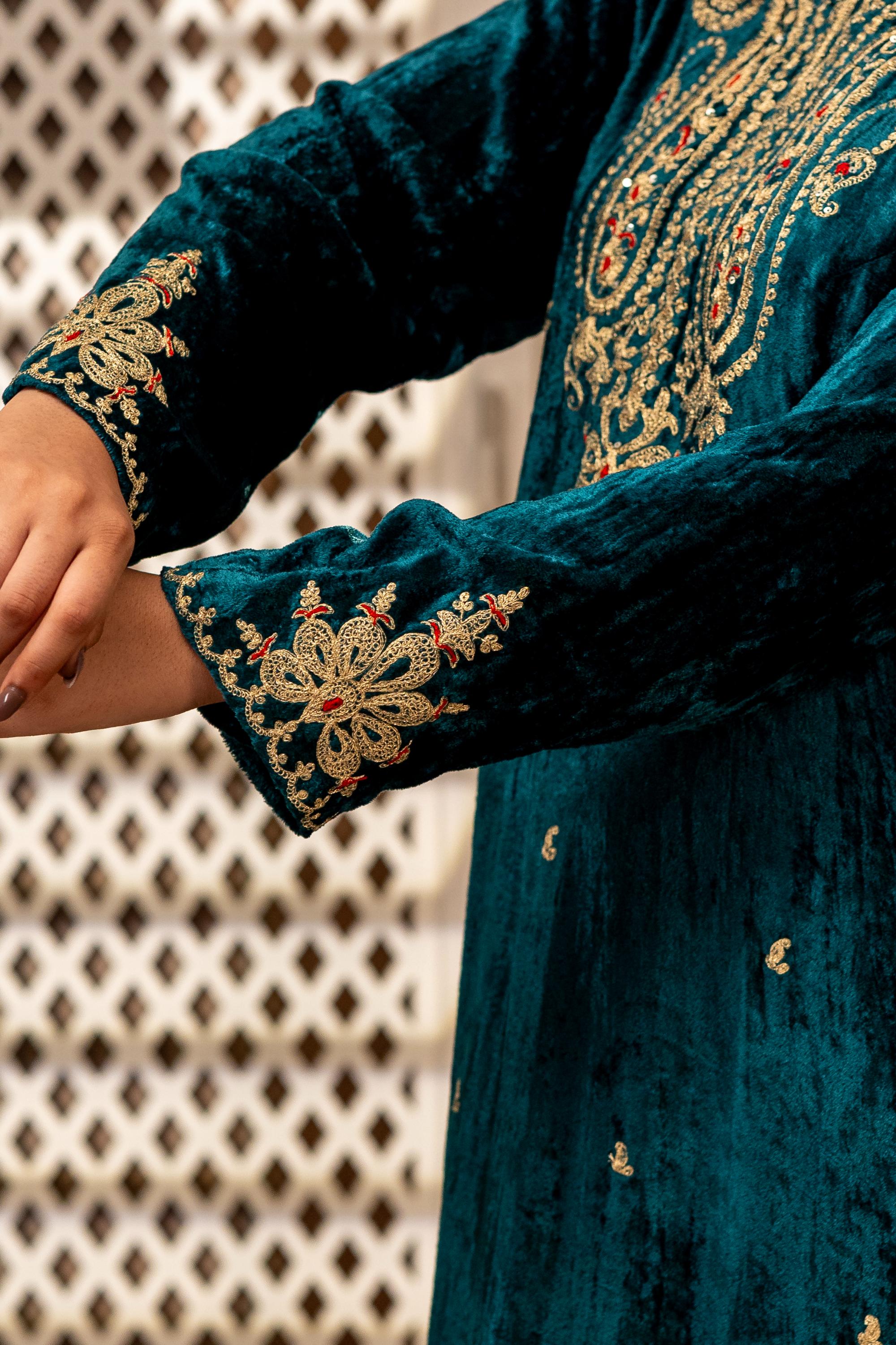 Ocean Kashmiri Kurta Dress