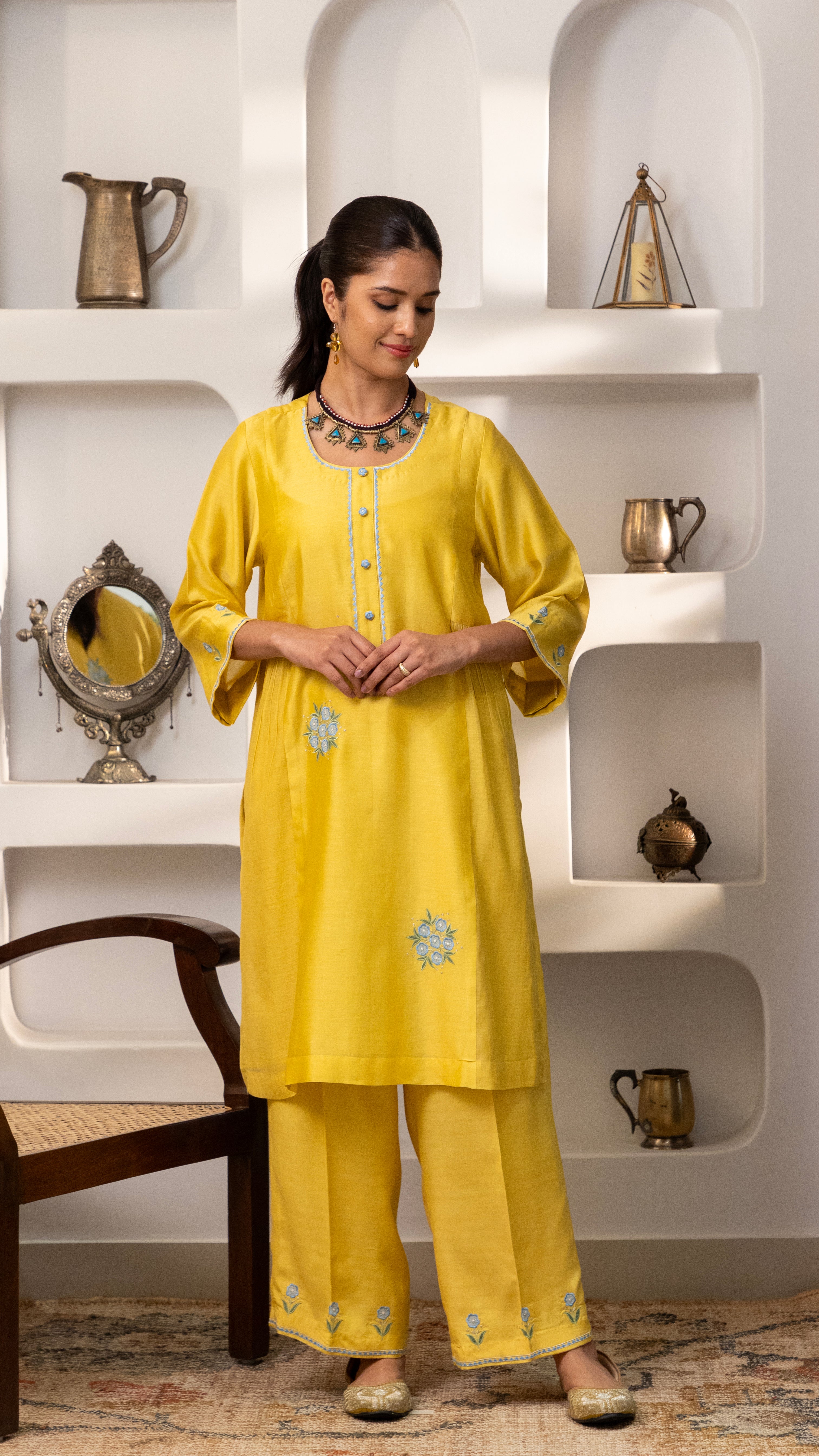 Lemon flower Kurta Set