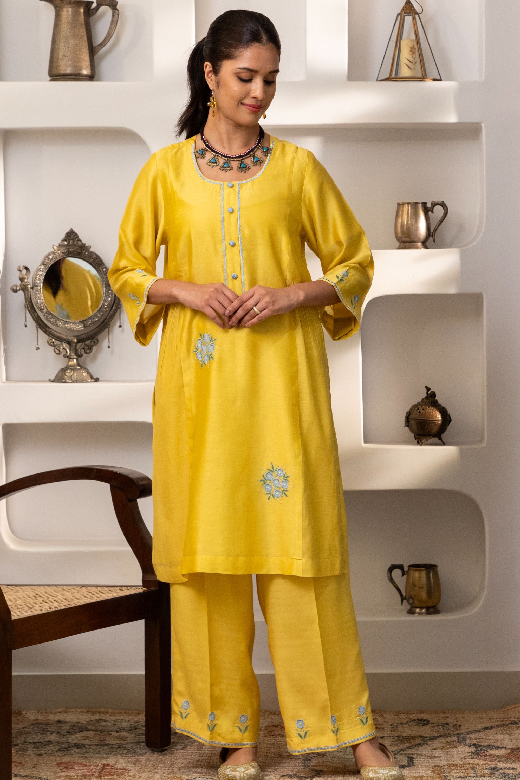 Lemon Flower Festive Coord Set