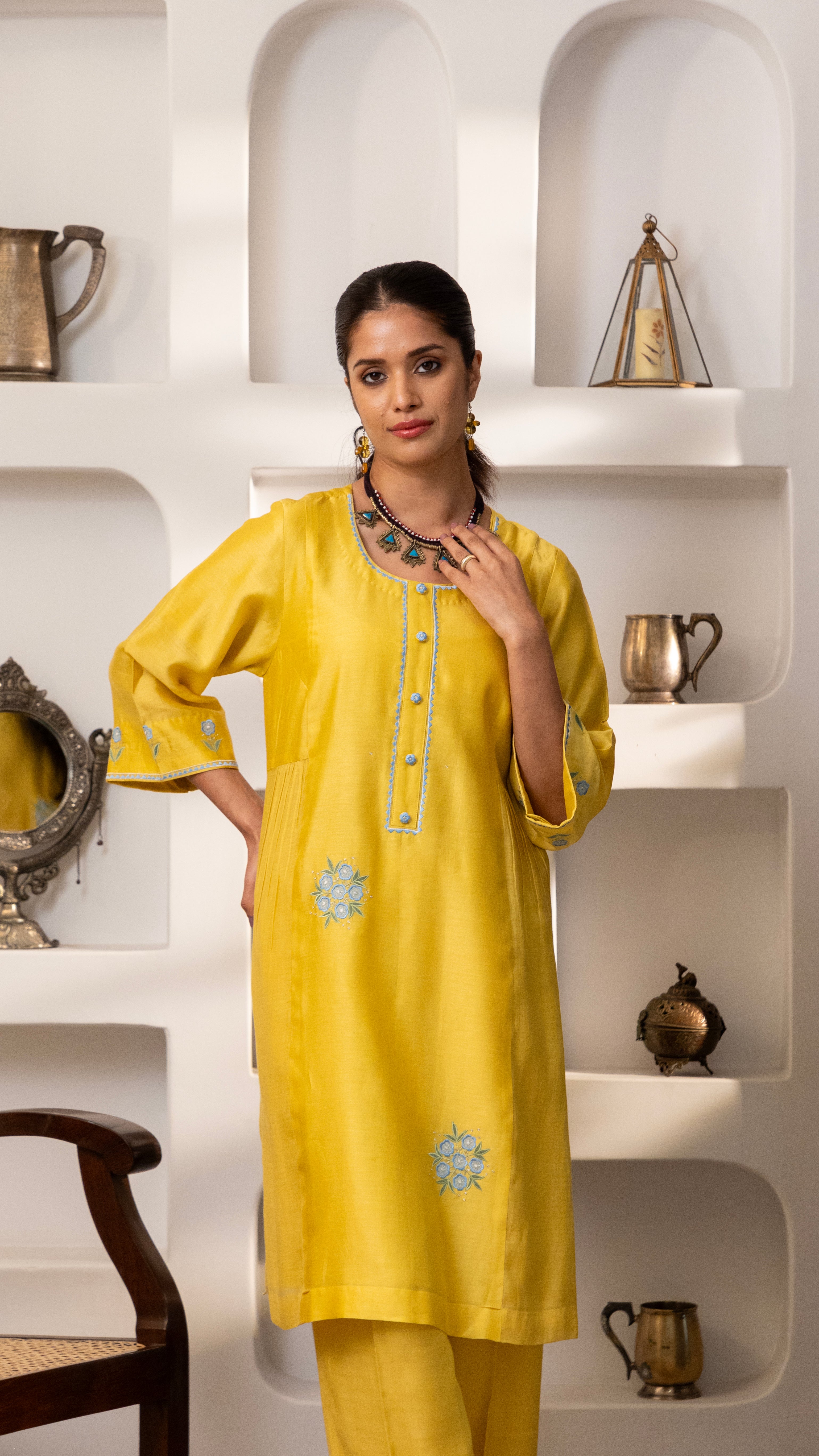 Lemon flower Kurta Set