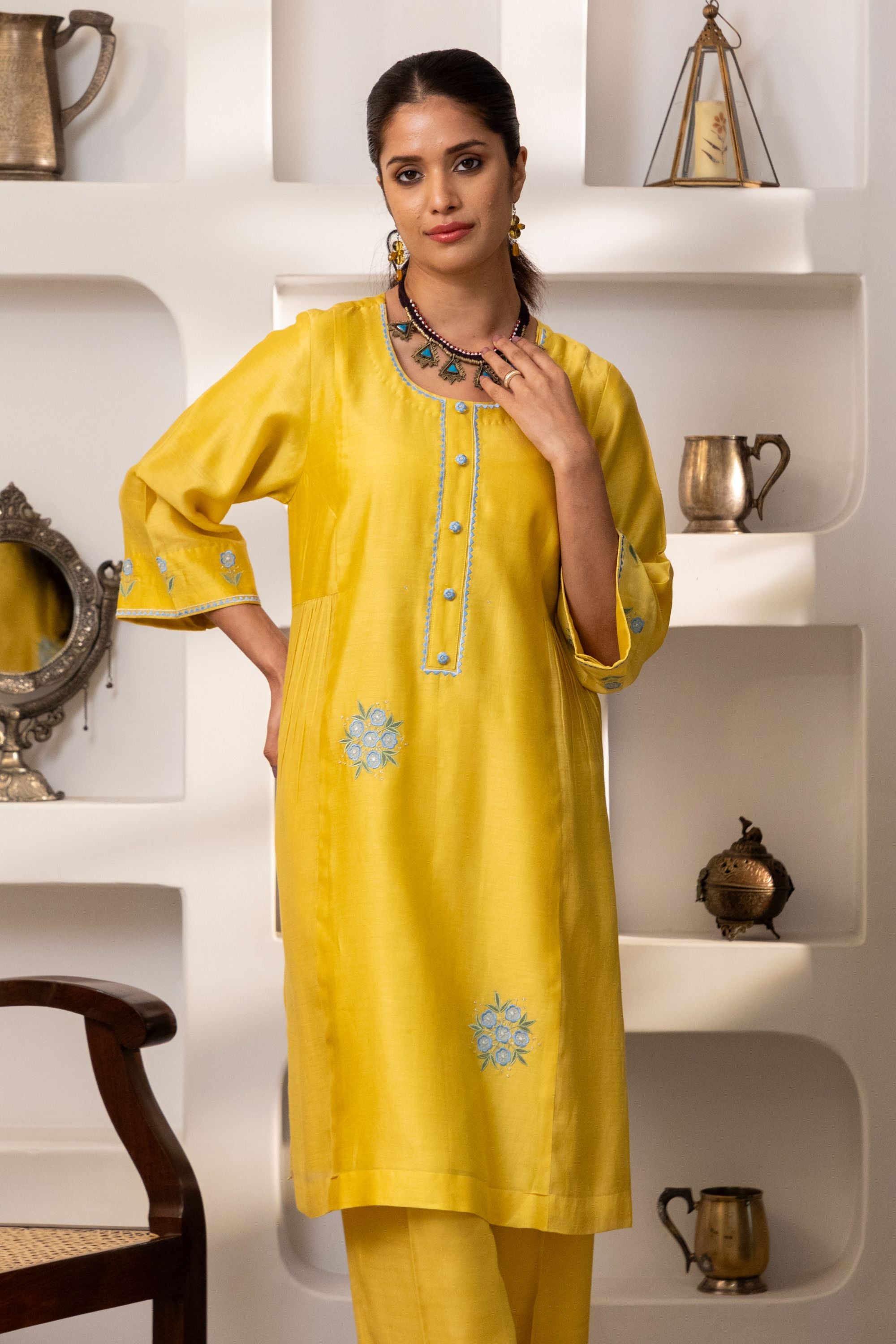 Lemon Flower Festive Coord Set