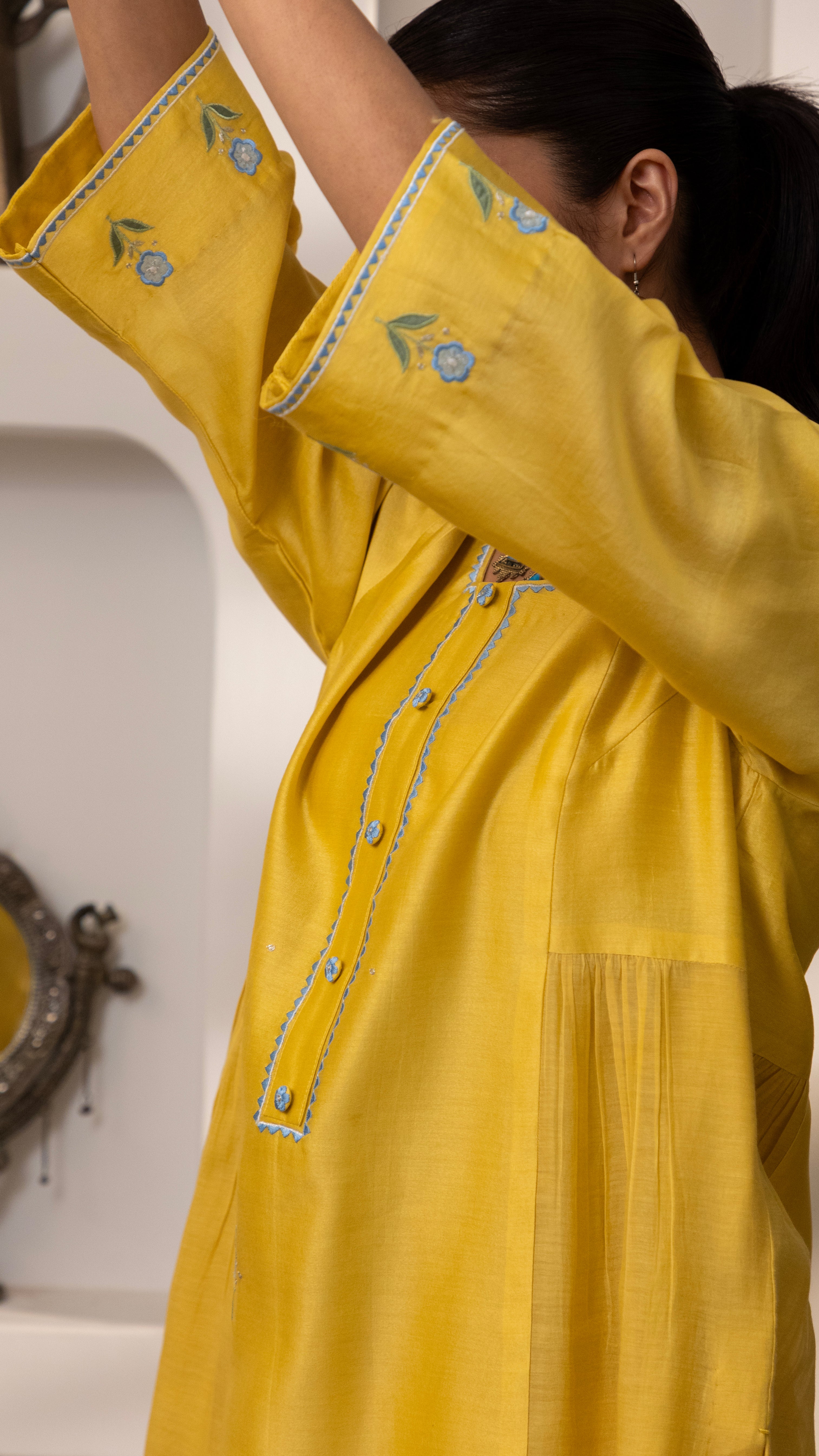Lemon flower Kurta Set