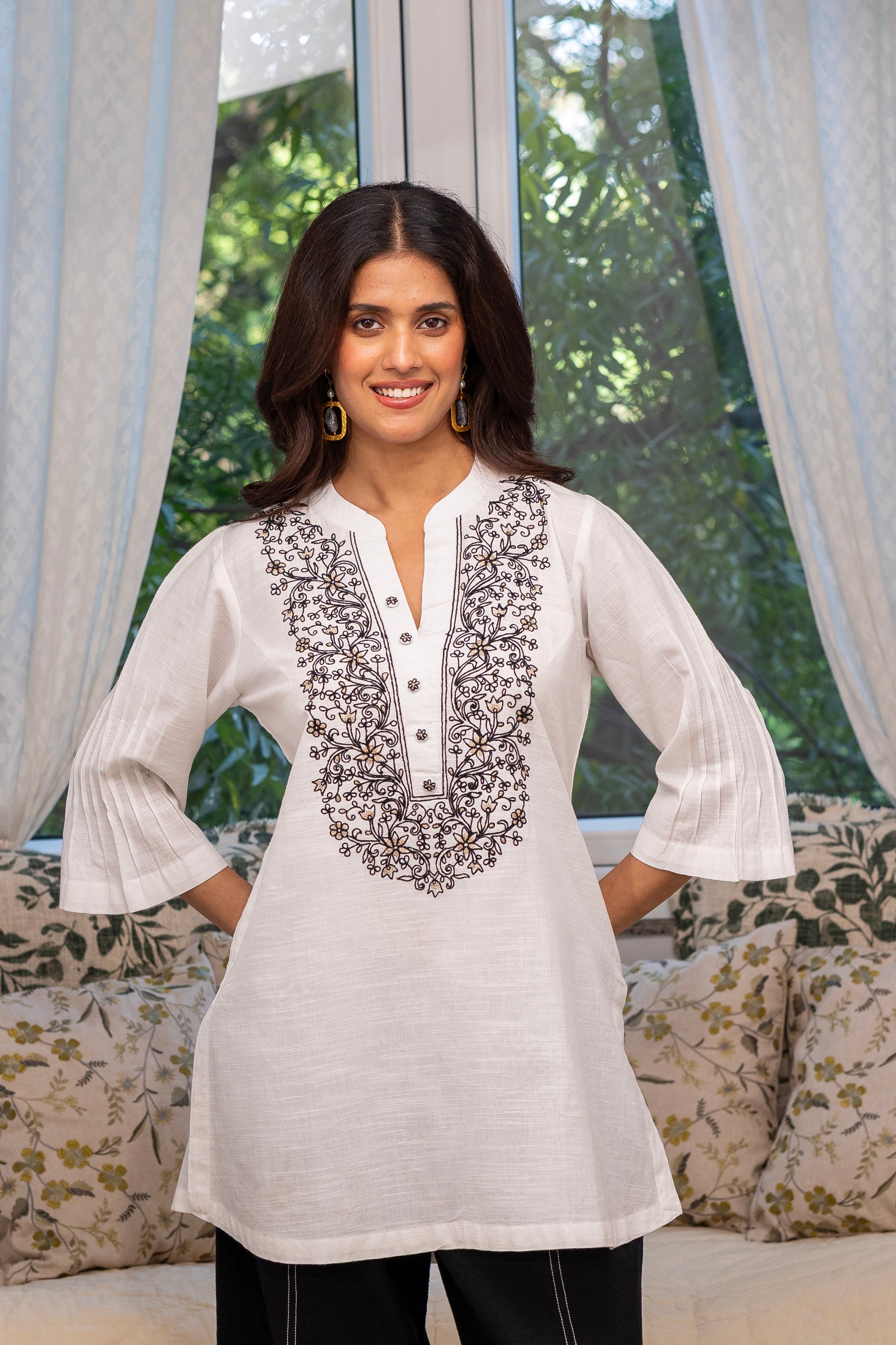 Ivory Garden Embroidered Top