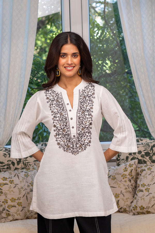 Ivory Garden Embroidered Top