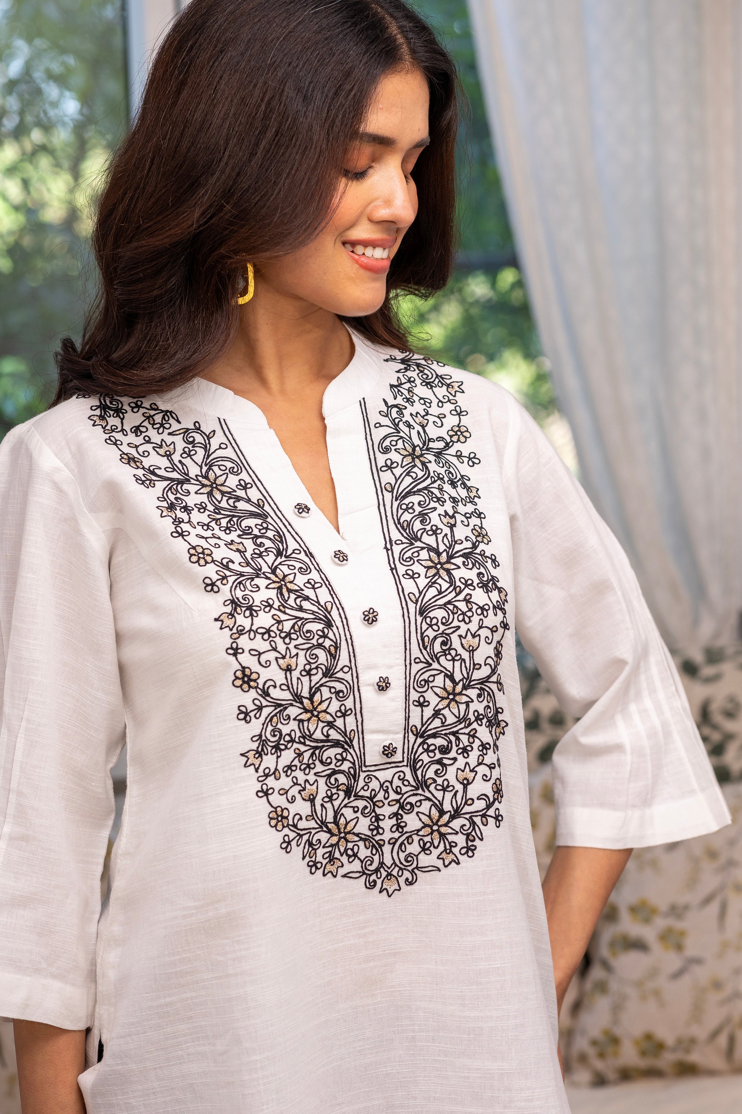 Ivory Garden Embroidered Top