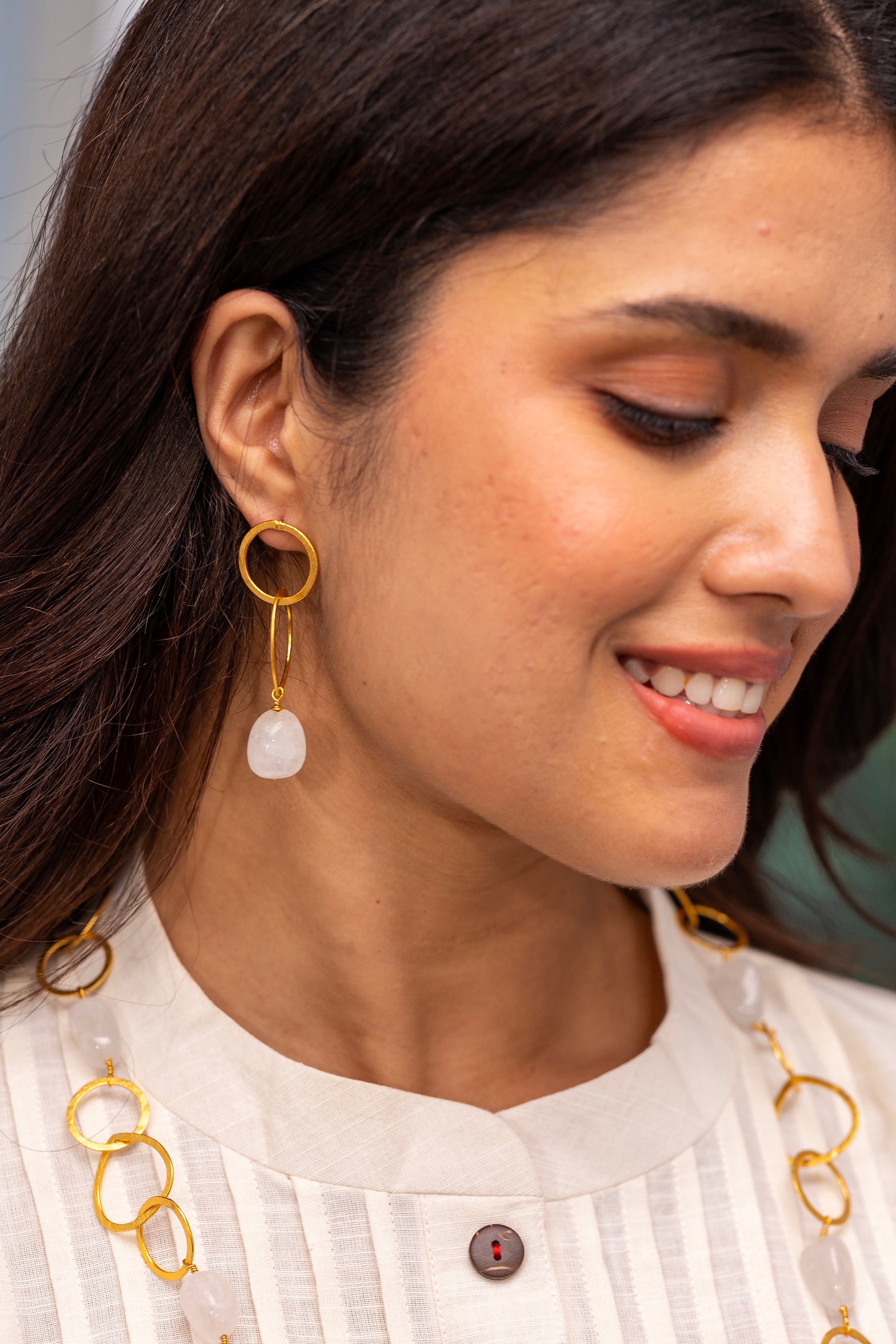 Rose Quartz Aura Earring