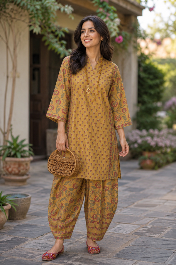 Mustard Bloom Co-ord Set