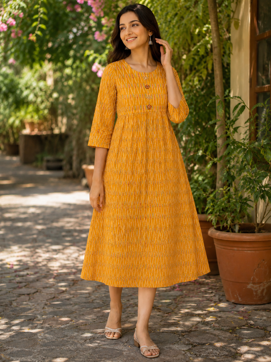 Sunlit Ikat Dress