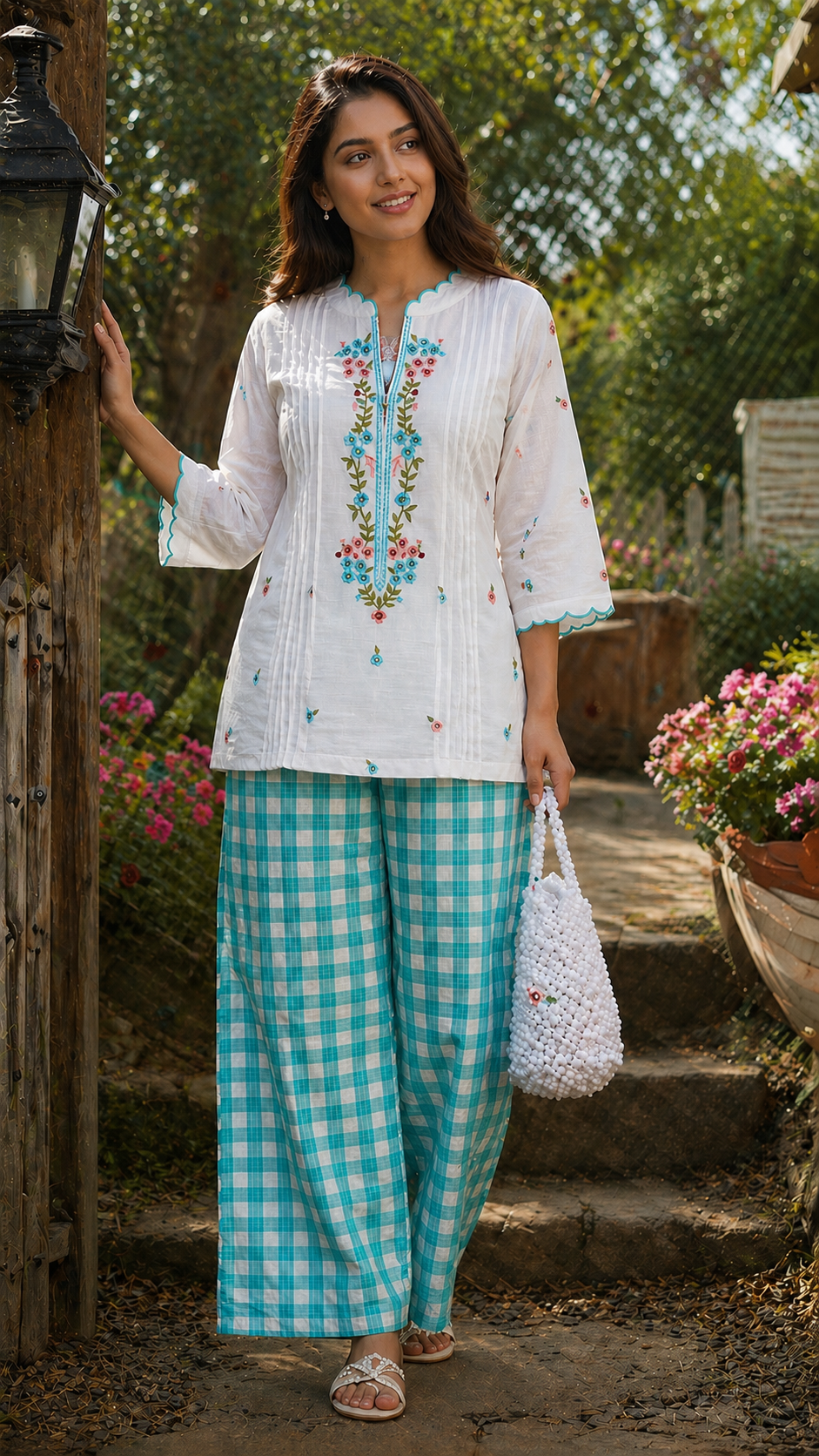 Turquoise Petals Co-ord Set