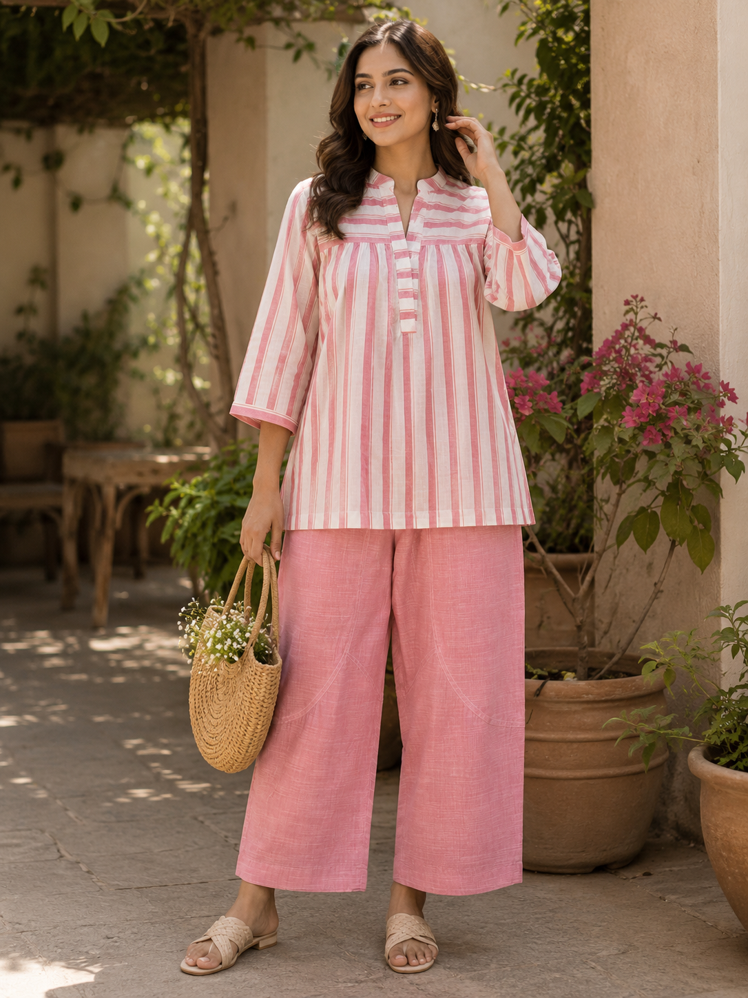 Rosy Striped Top