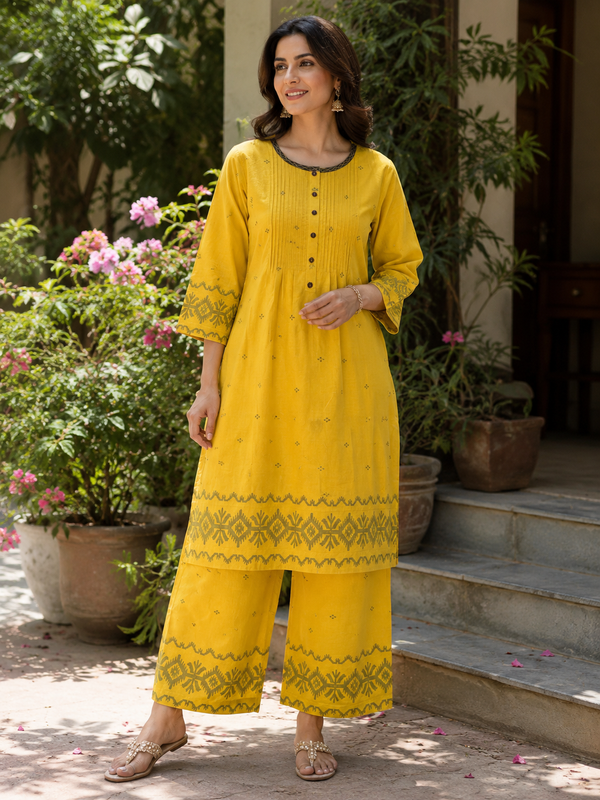 Sunshine Jamdani co ord set