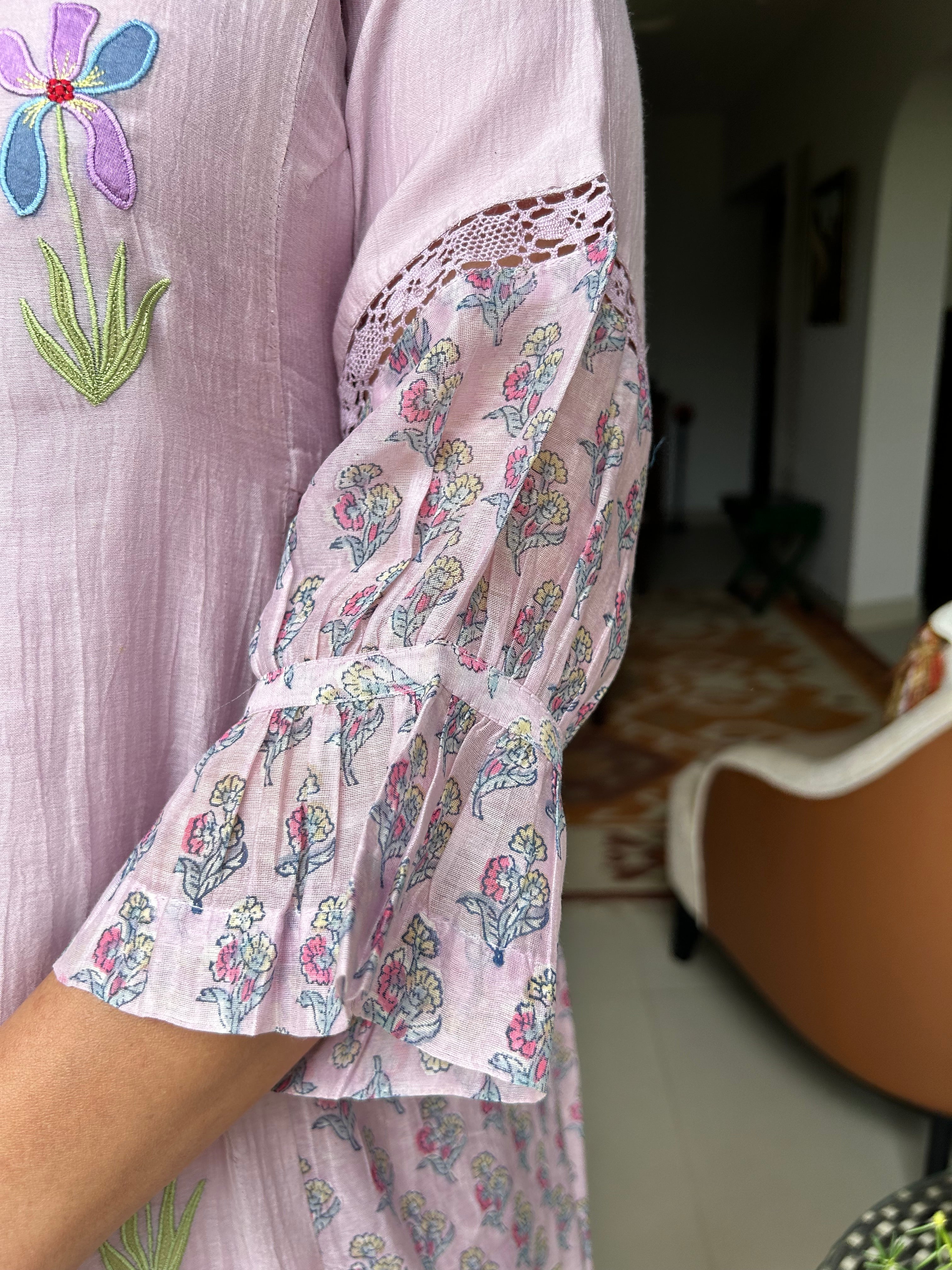 Iris flower field dress/kurta