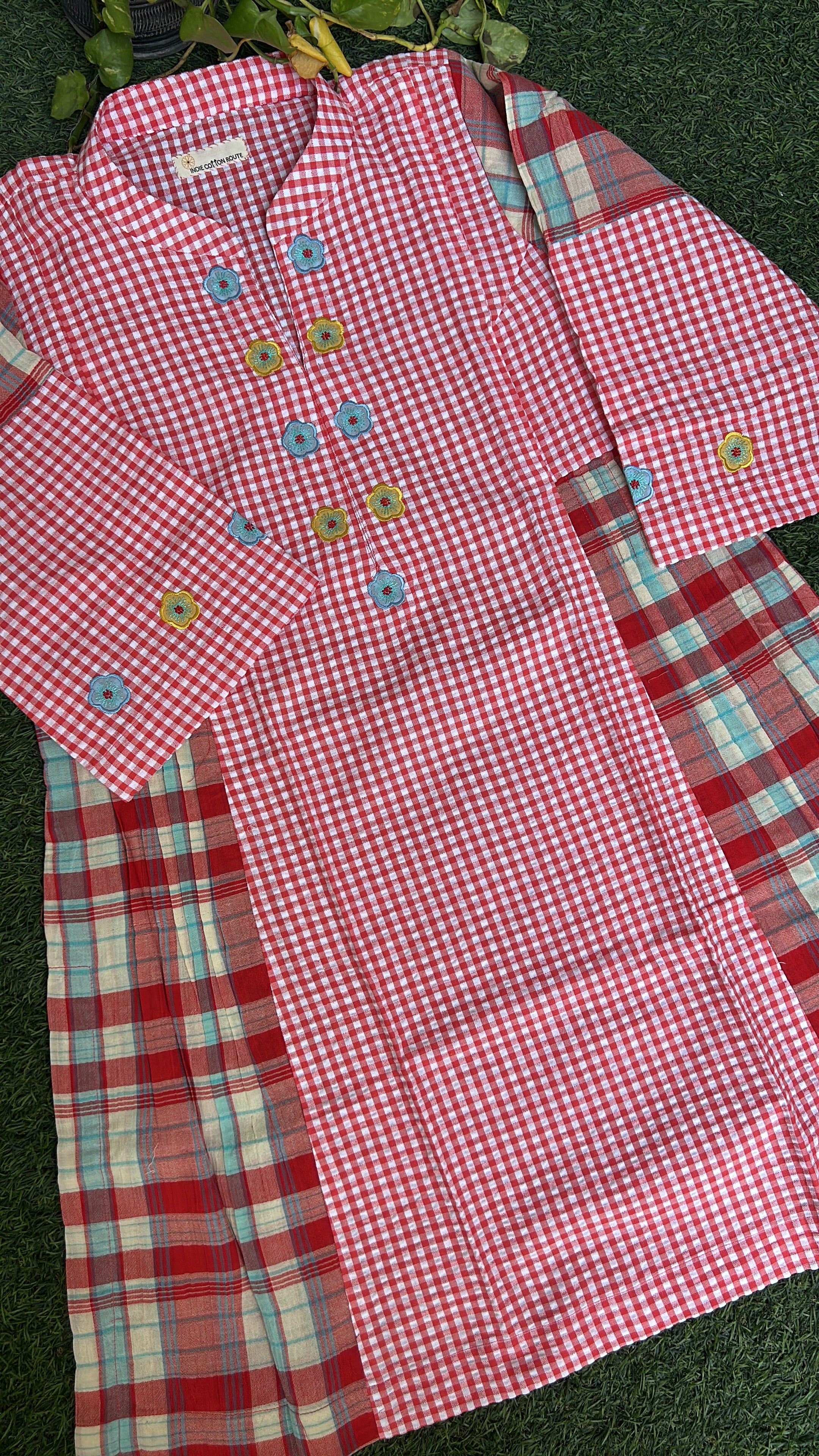 Cherry Blossom Checks Co-ord Set