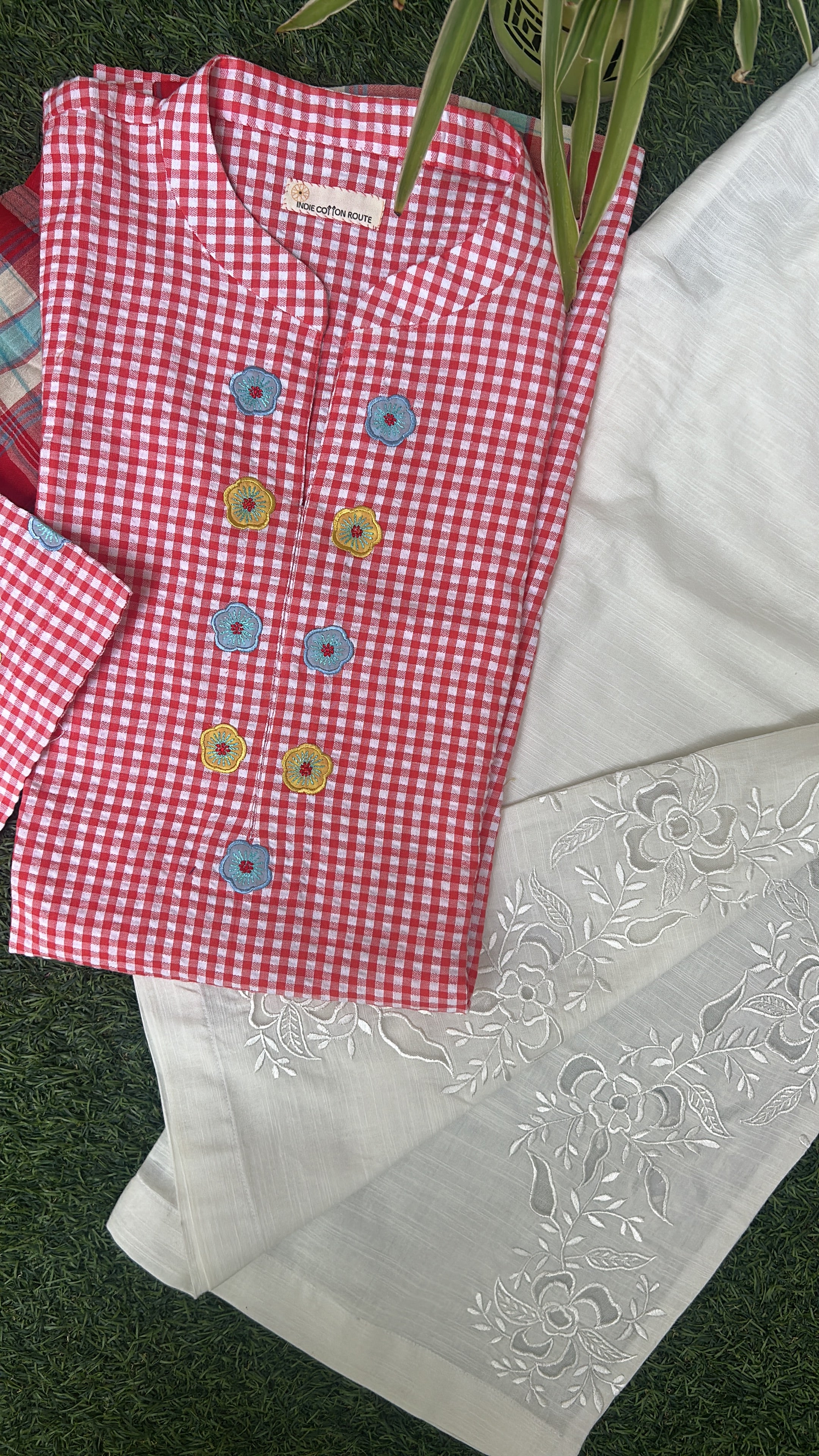 Cherry Blossom Checks Co-ord Set