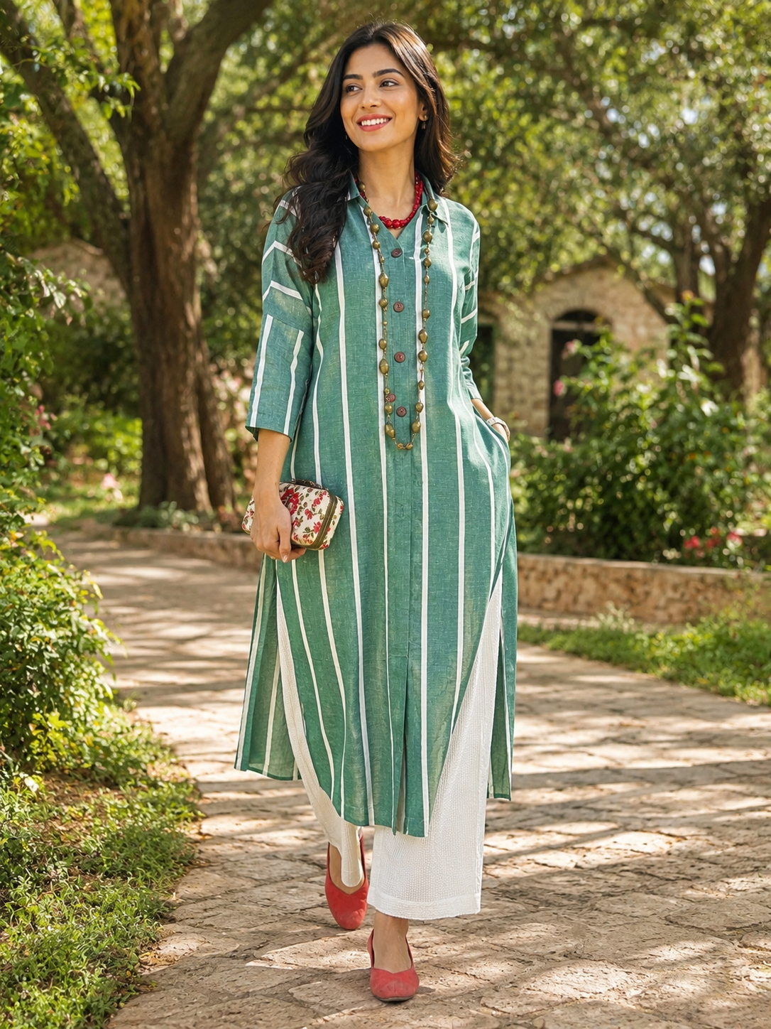 Kale Striped Kurta