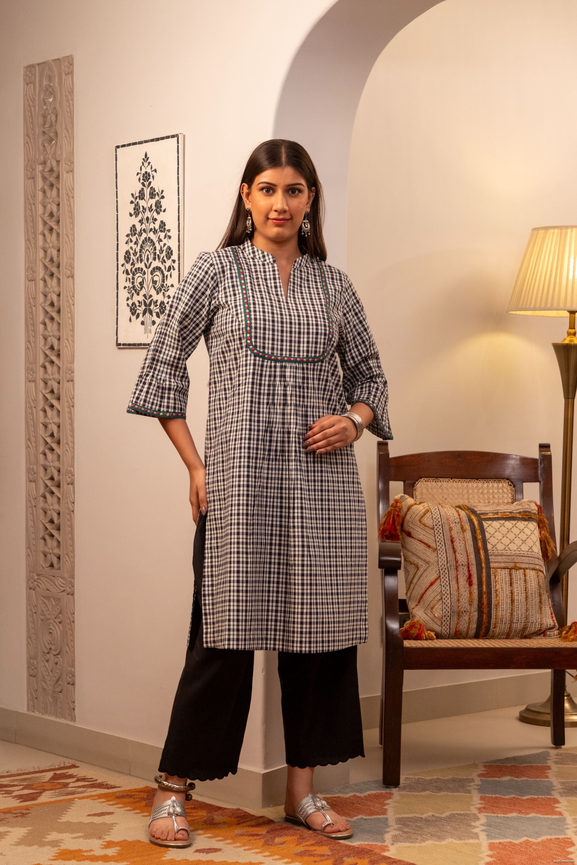 Chessboard Charm Kurta