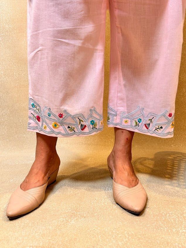 Flamingo Cotton Pleated Co Ord Set