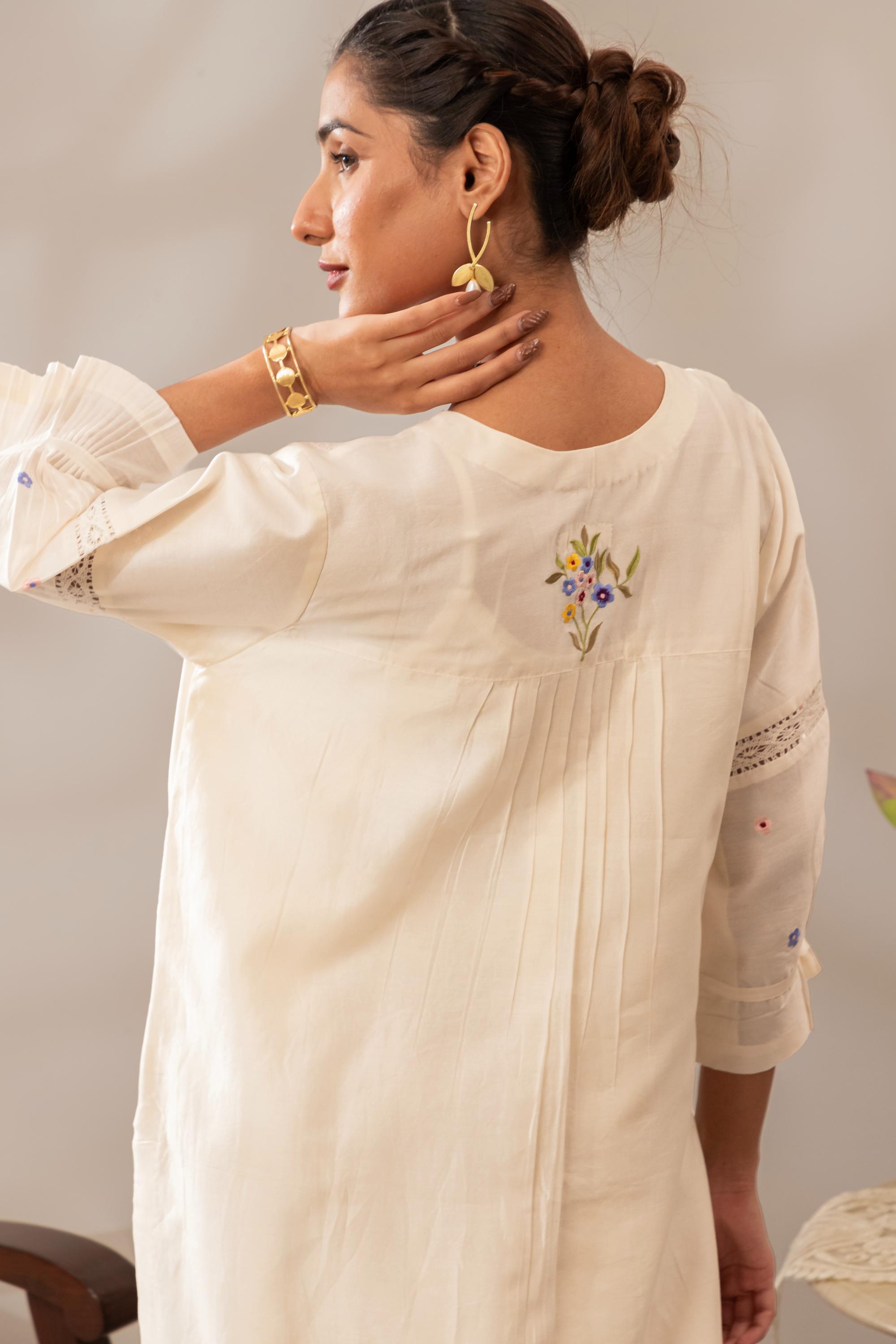 White Garden Kurta Set