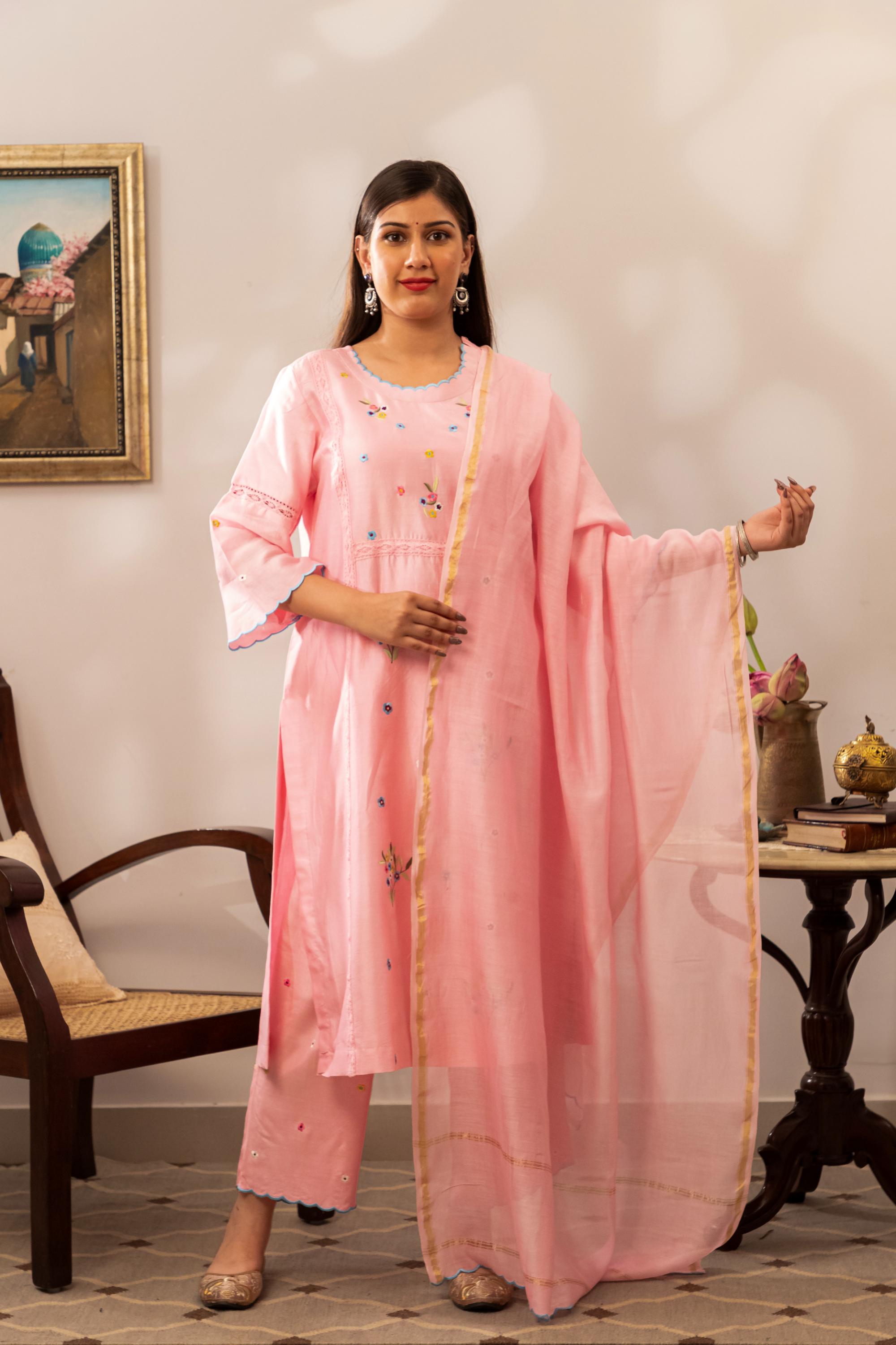 Pink Garden Kurta Set