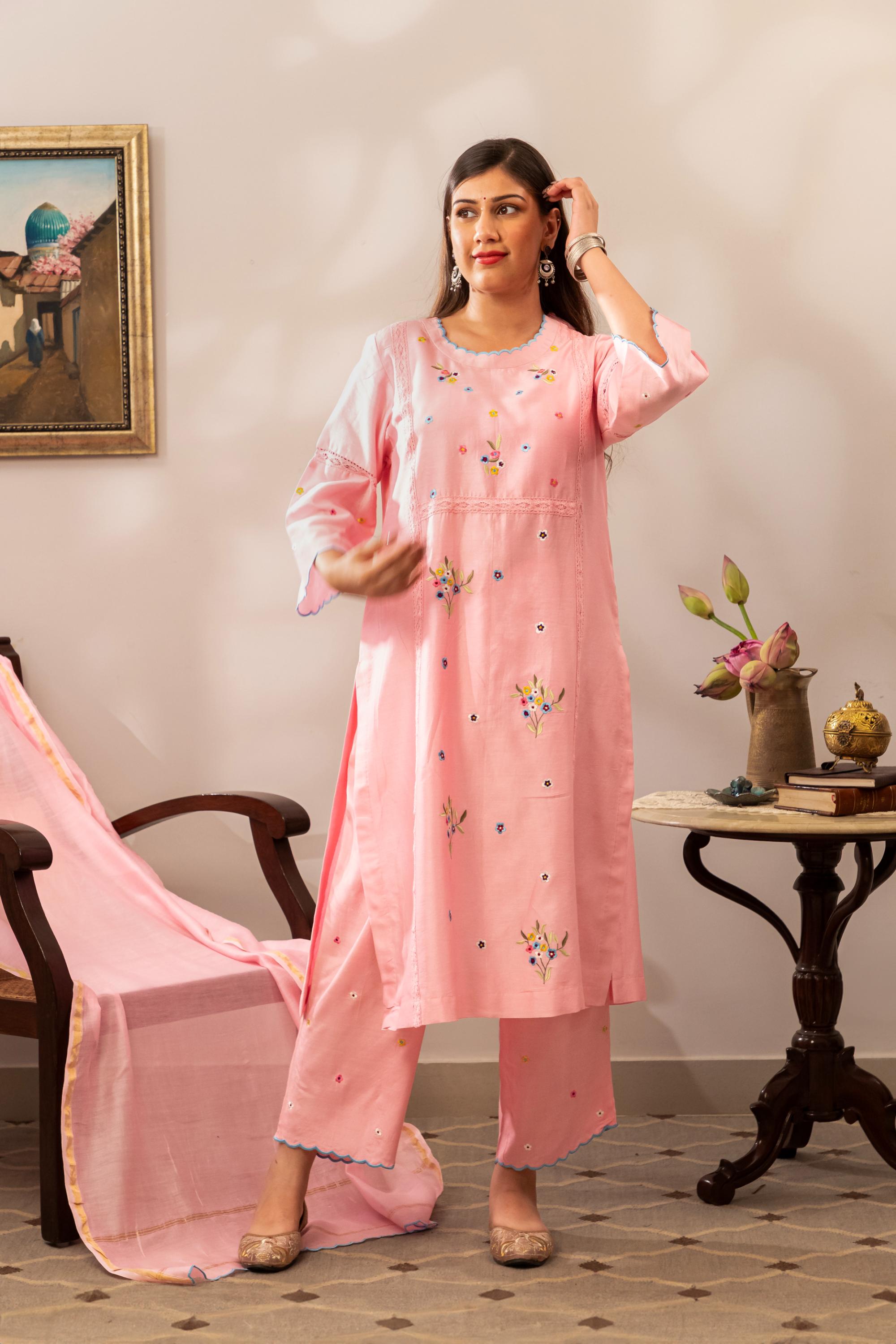 Pink Garden Kurta Set