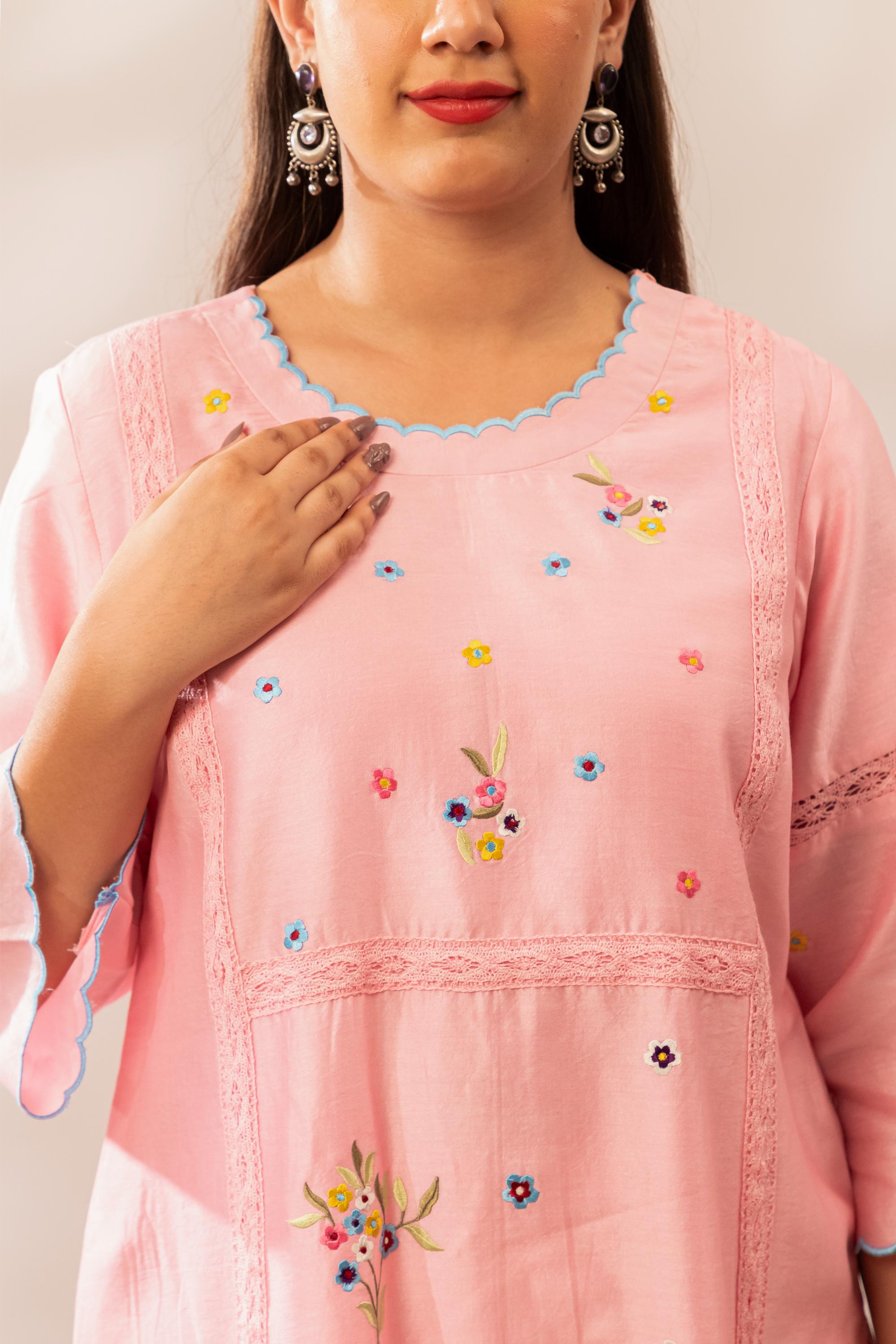 Pink Garden Kurta Set