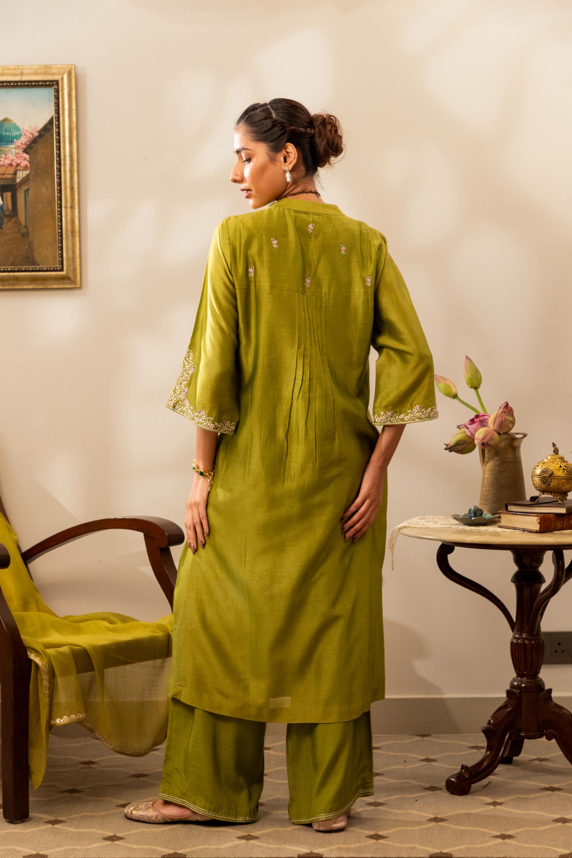 Keri Sunheri Chanderi Kurta