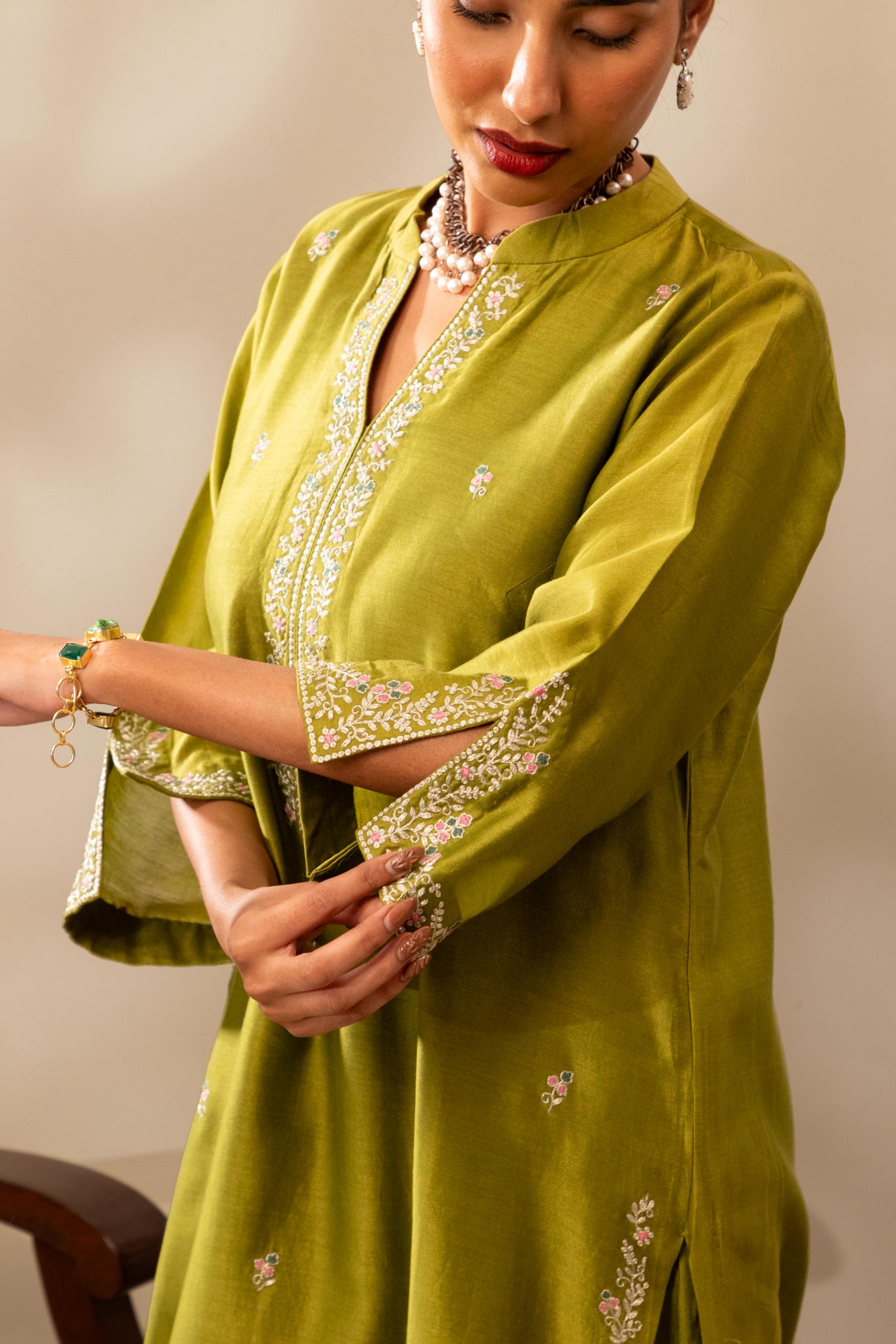 Keri Sunheri Chanderi Kurta