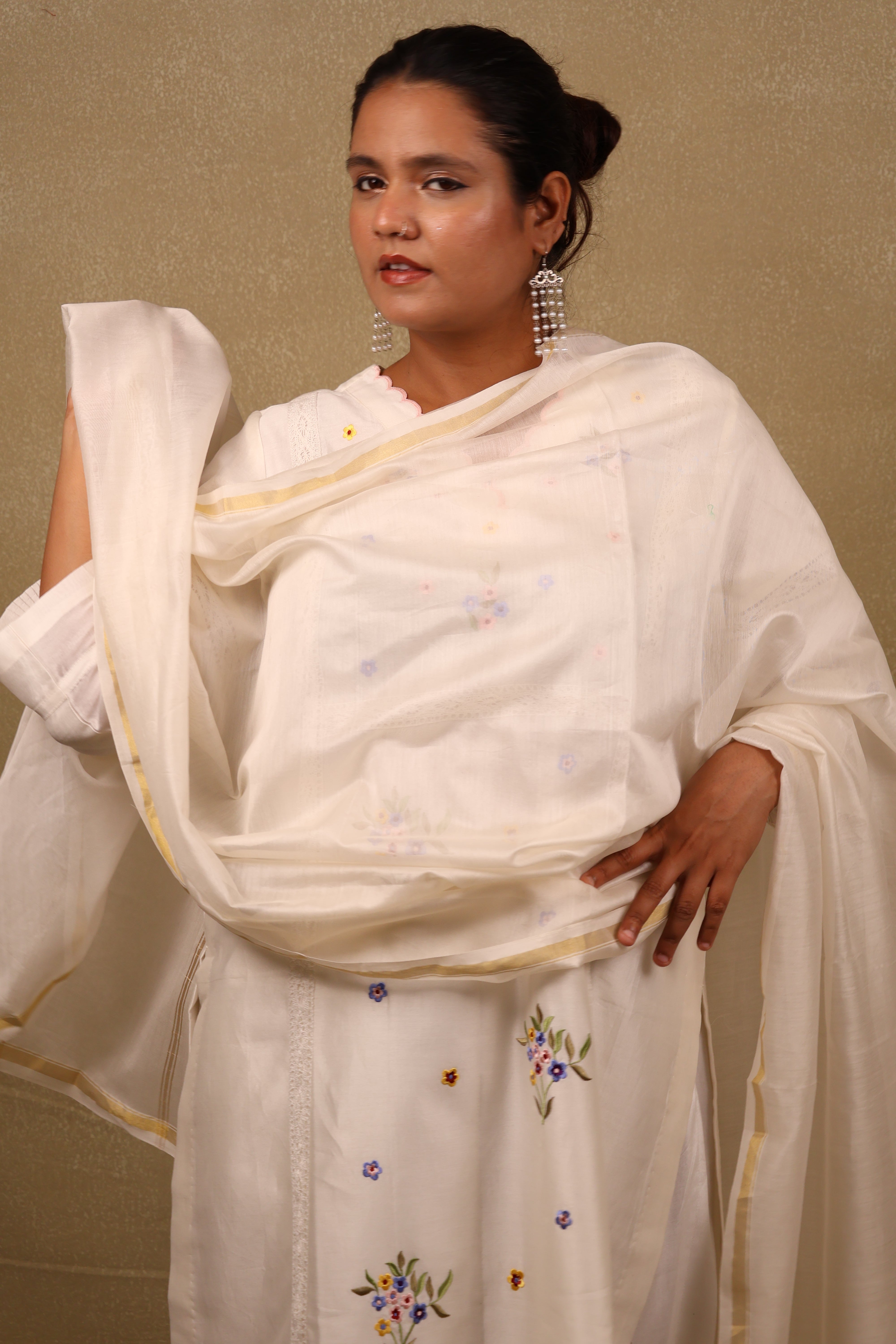 Mogra Chanderi Dupatta