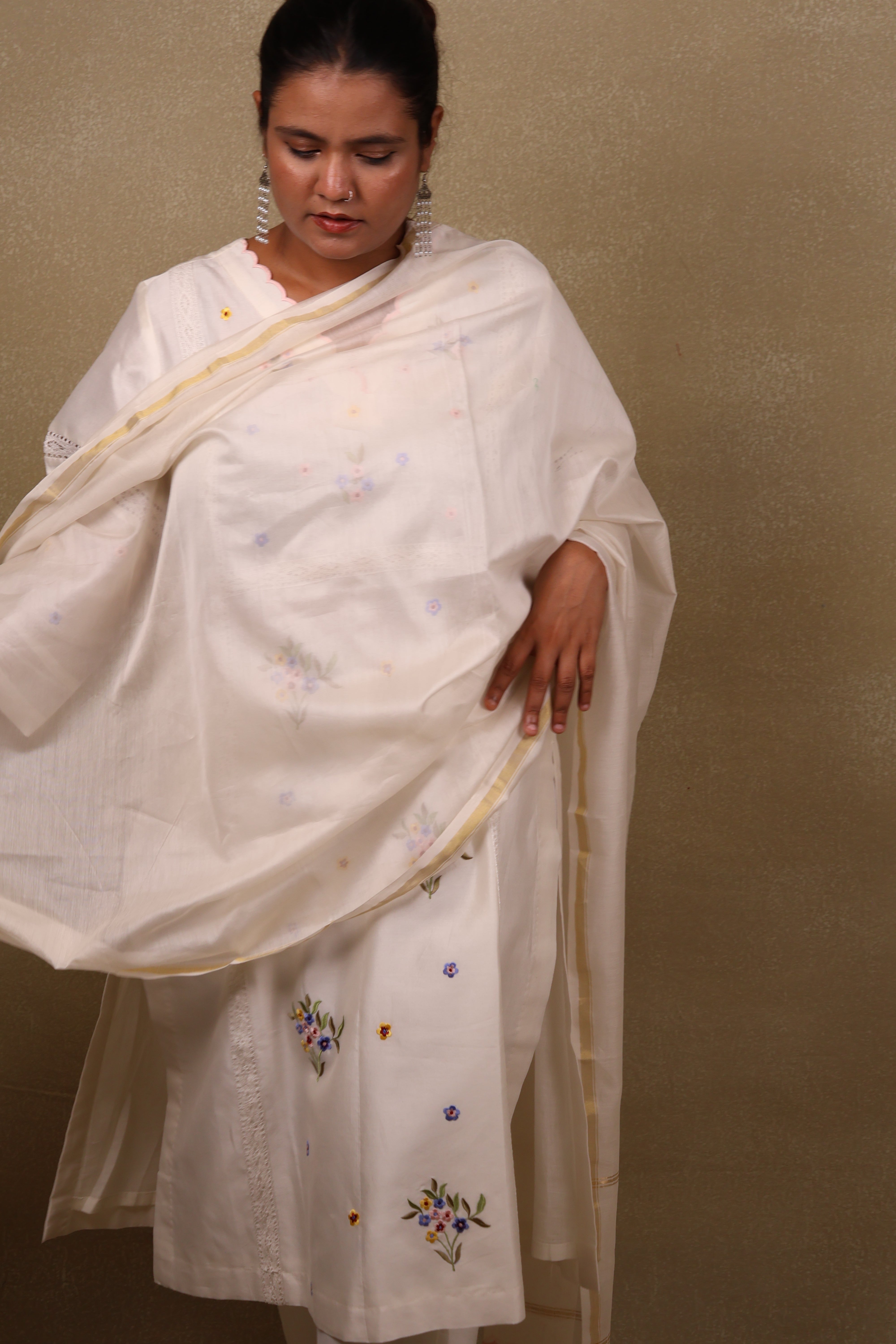 Mogra Chanderi Dupatta