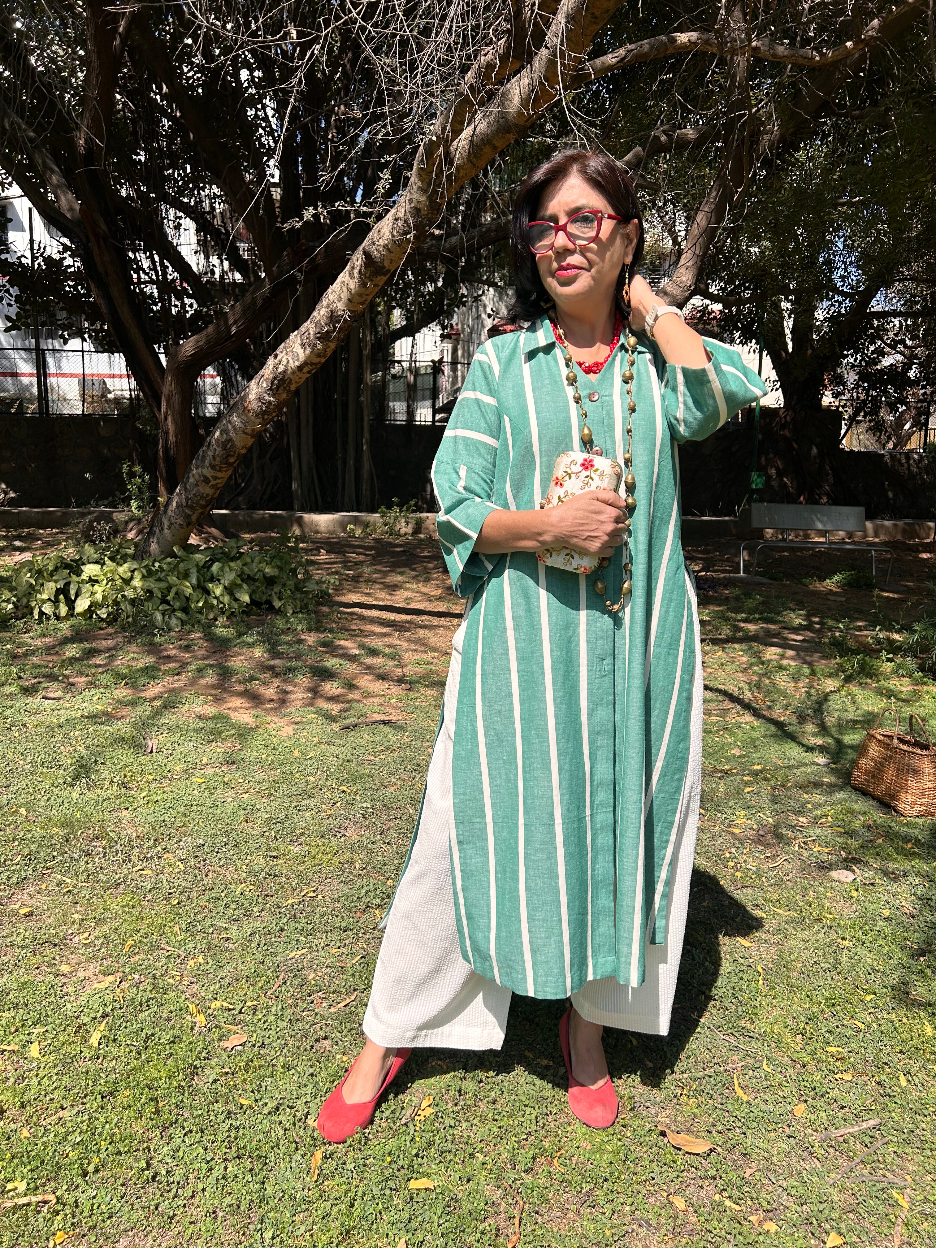 Kale Striped Kurta