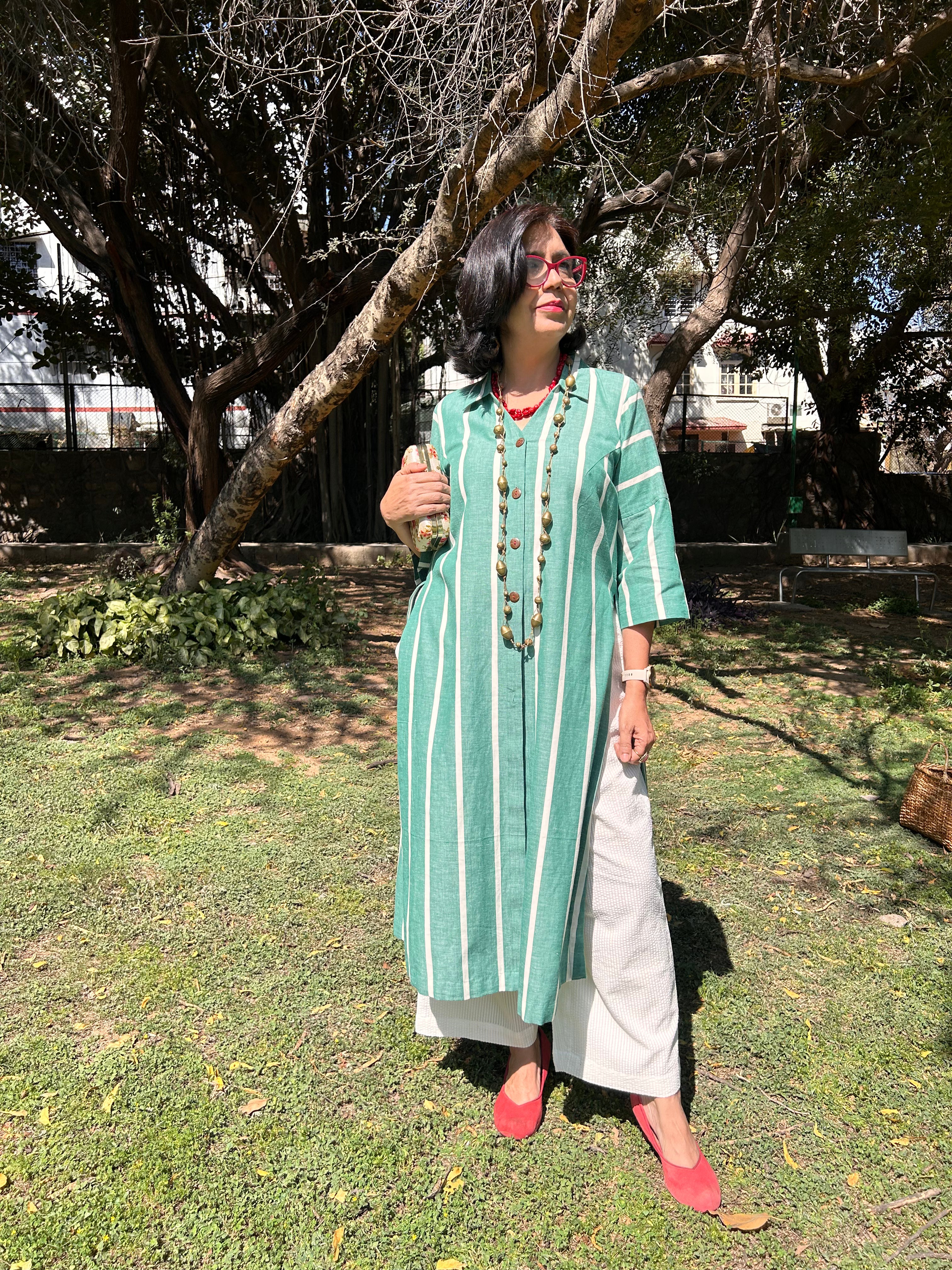 Kale Striped Kurta