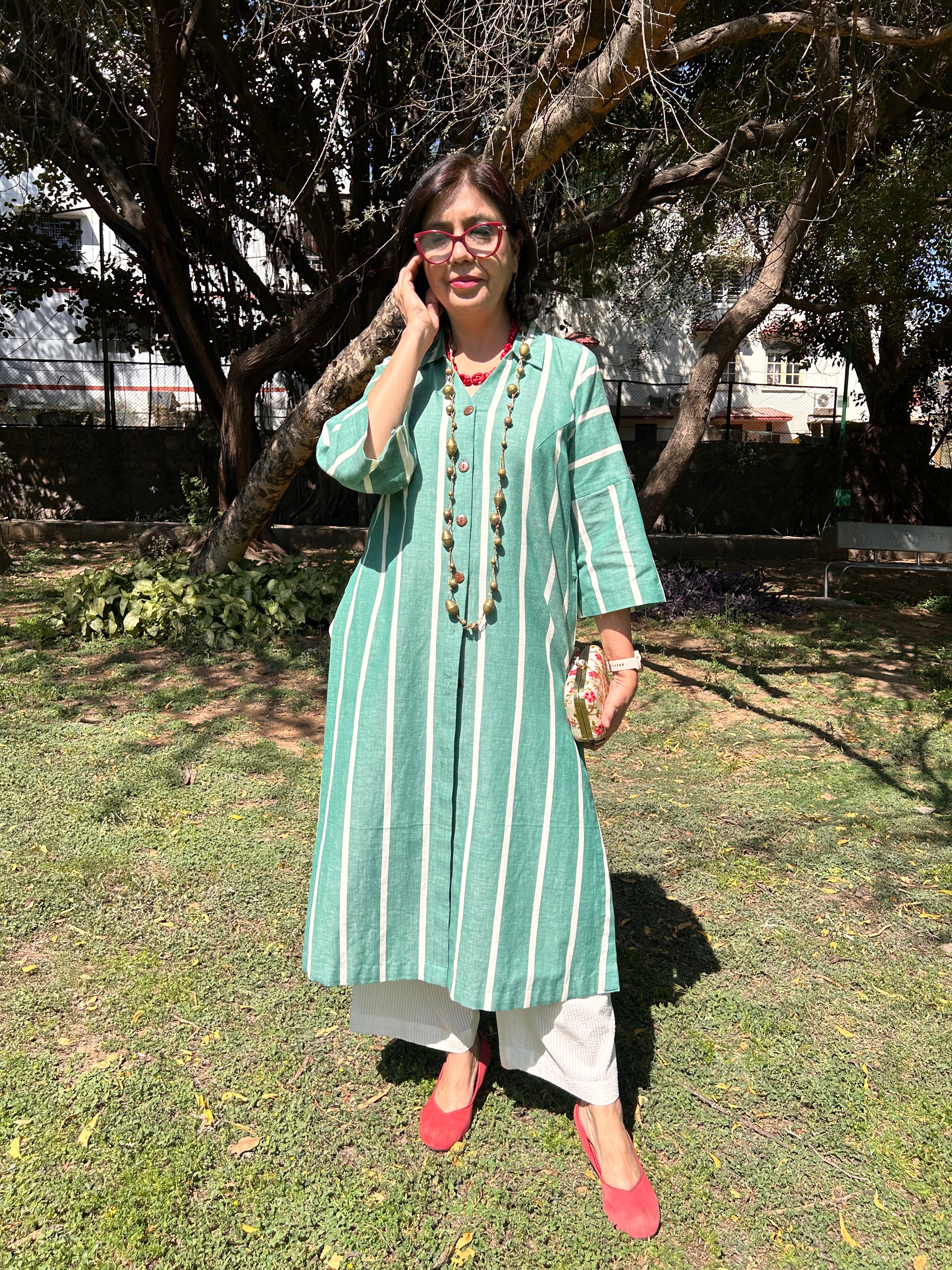 Kale Striped Kurta