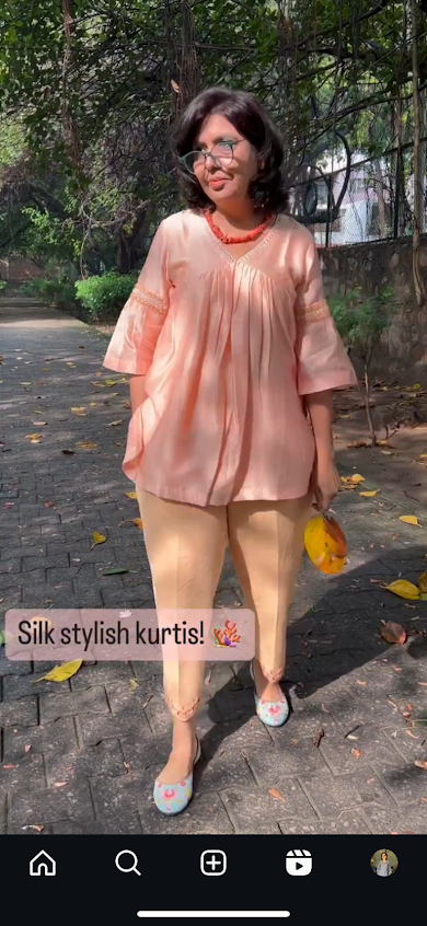 Peach Pure Chanderi Silk Top