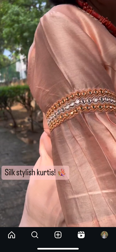 Peach Pure Chanderi Silk Top